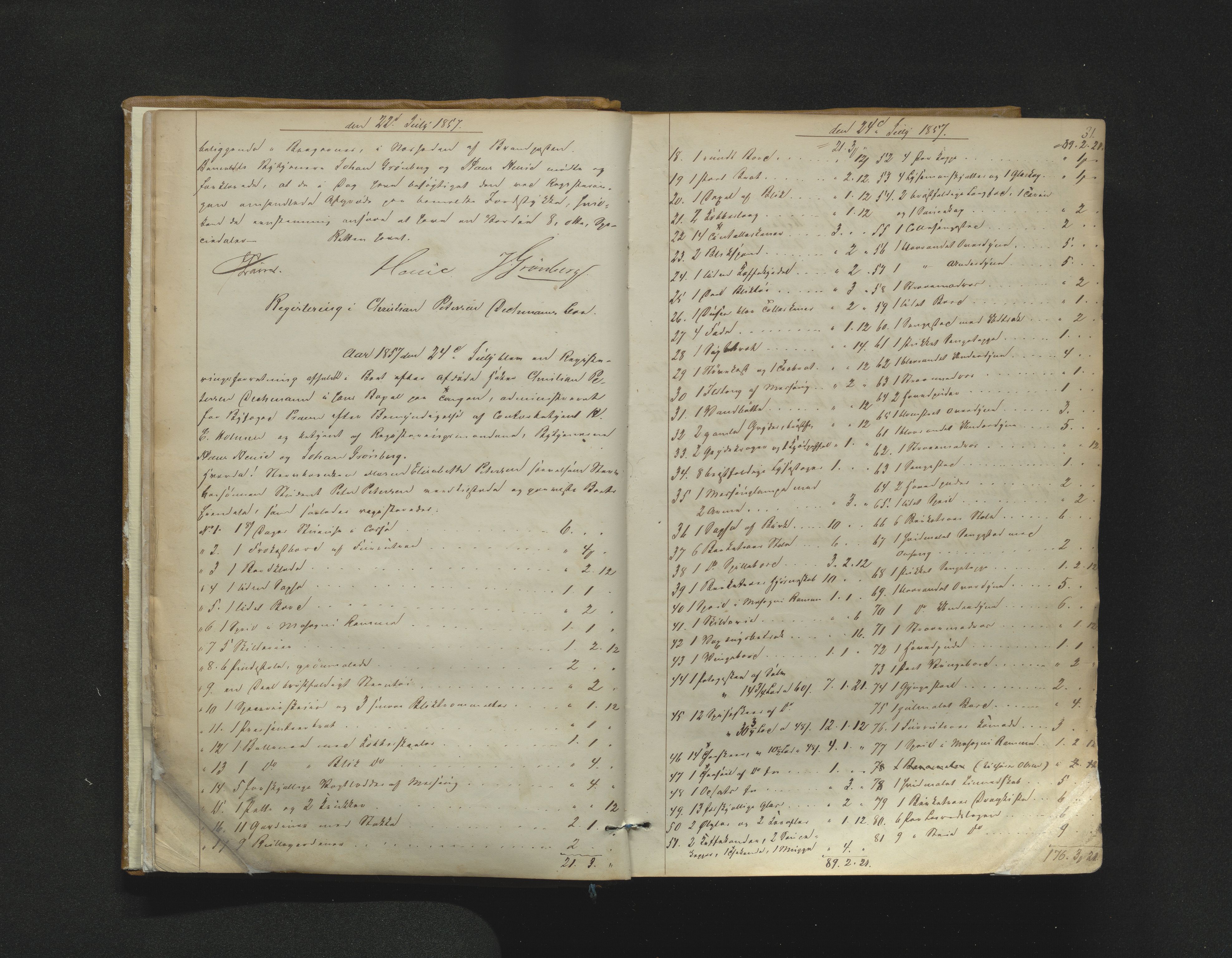 Drammen byfogd, AV/SAKO-A-222/H/Hb/Hbb/L0001: Registreringsprotokoll., 1857-1867