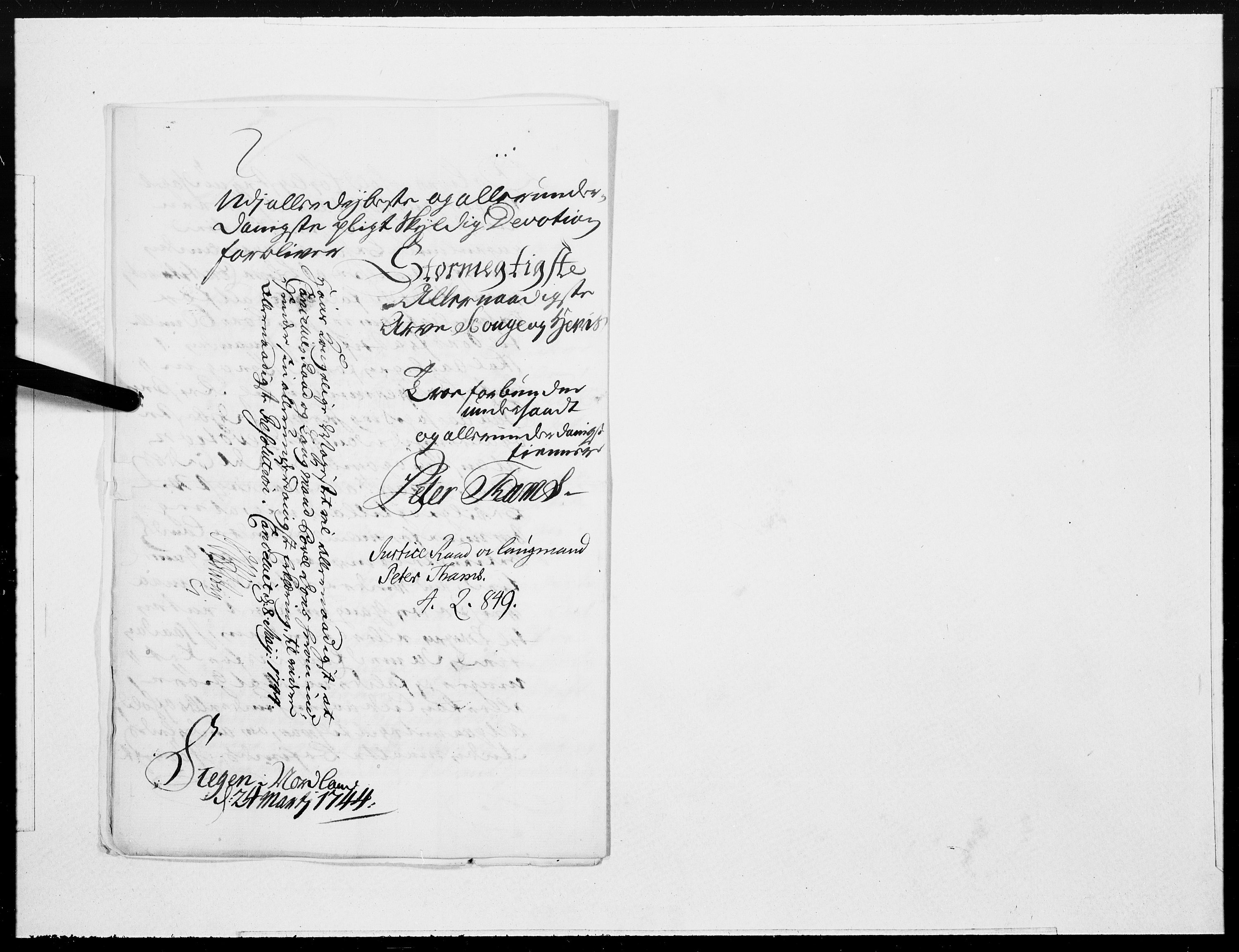 Danske Kanselli 1572-1799, AV/RA-EA-3023/F/Fc/Fcc/Fcca/L0140: Norske innlegg 1572-1799, 1744, p. 162