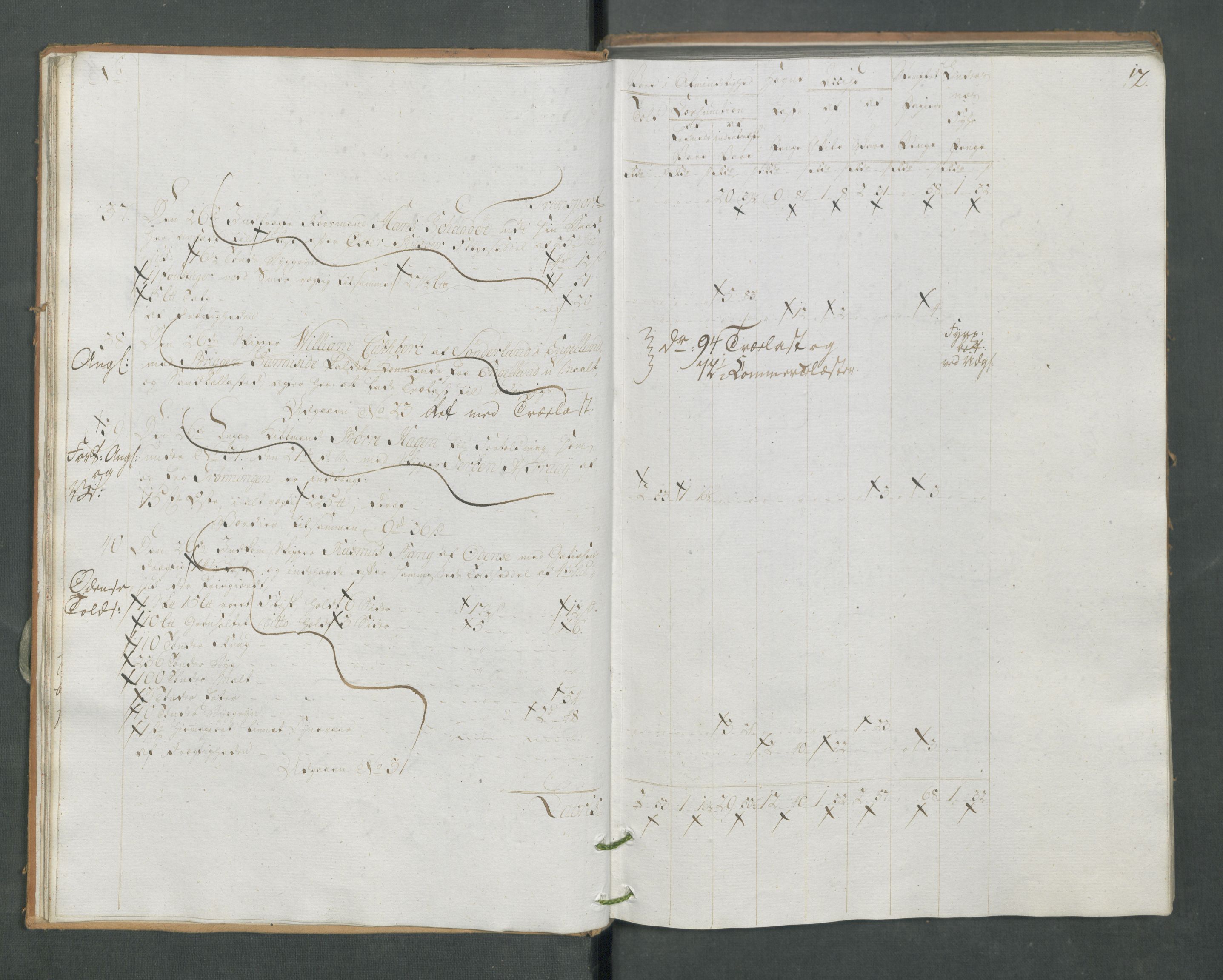 Generaltollkammeret, tollregnskaper, RA/EA-5490/R13/L0085/0001: Tollregnskaper Kragerø / Inngående tollbok, 1790-1792, p. 11b-12a