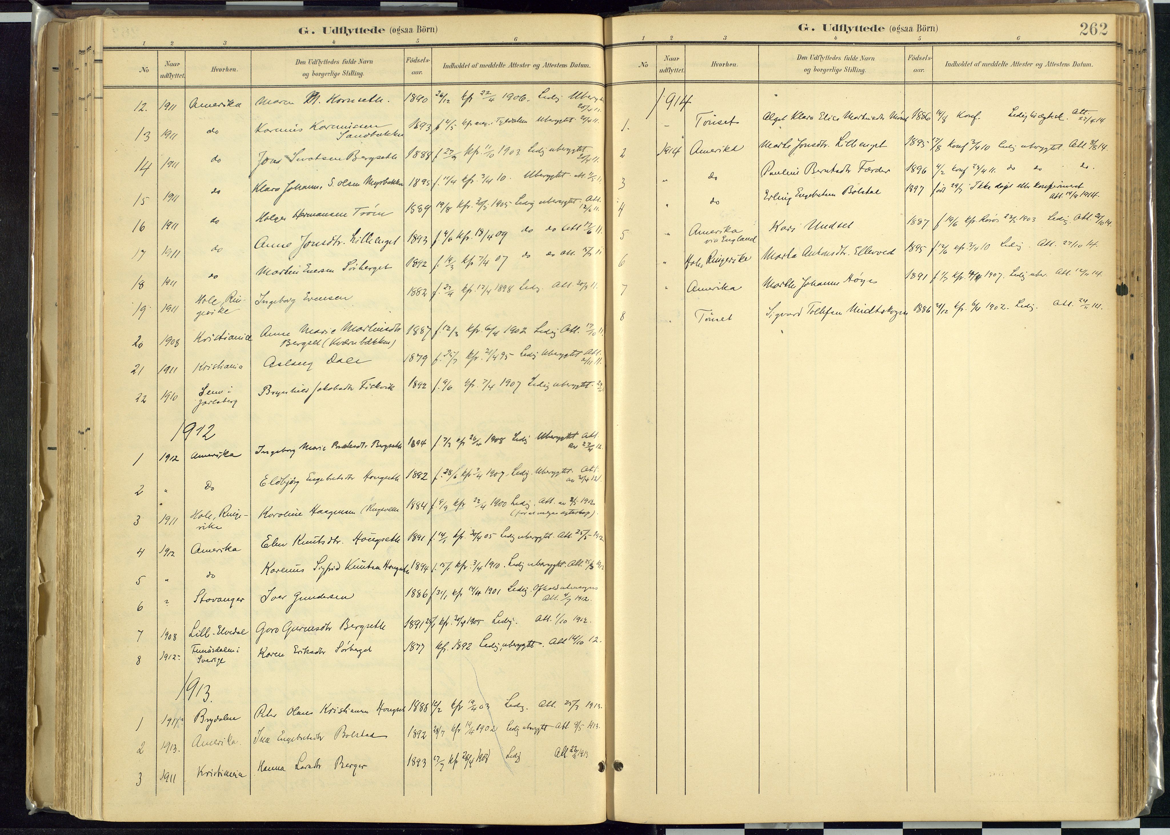 Rendalen prestekontor, SAH/PREST-054/H/Ha/Haa/L0012: Parish register (official) no. 12, 1901-1928, p. 262