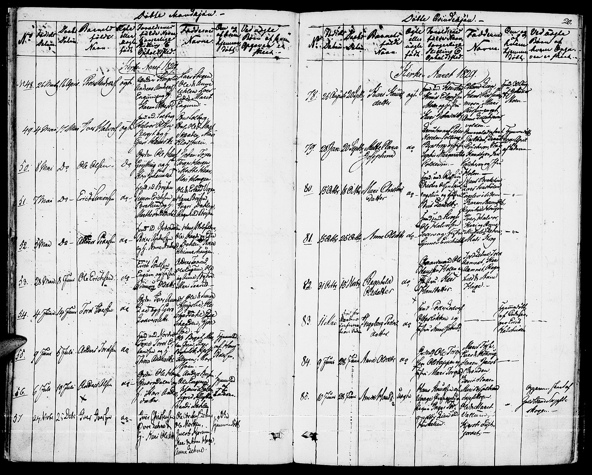 Fron prestekontor, AV/SAH-PREST-078/H/Ha/Haa/L0003: Parish register (official) no. 3, 1828-1838, p. 20