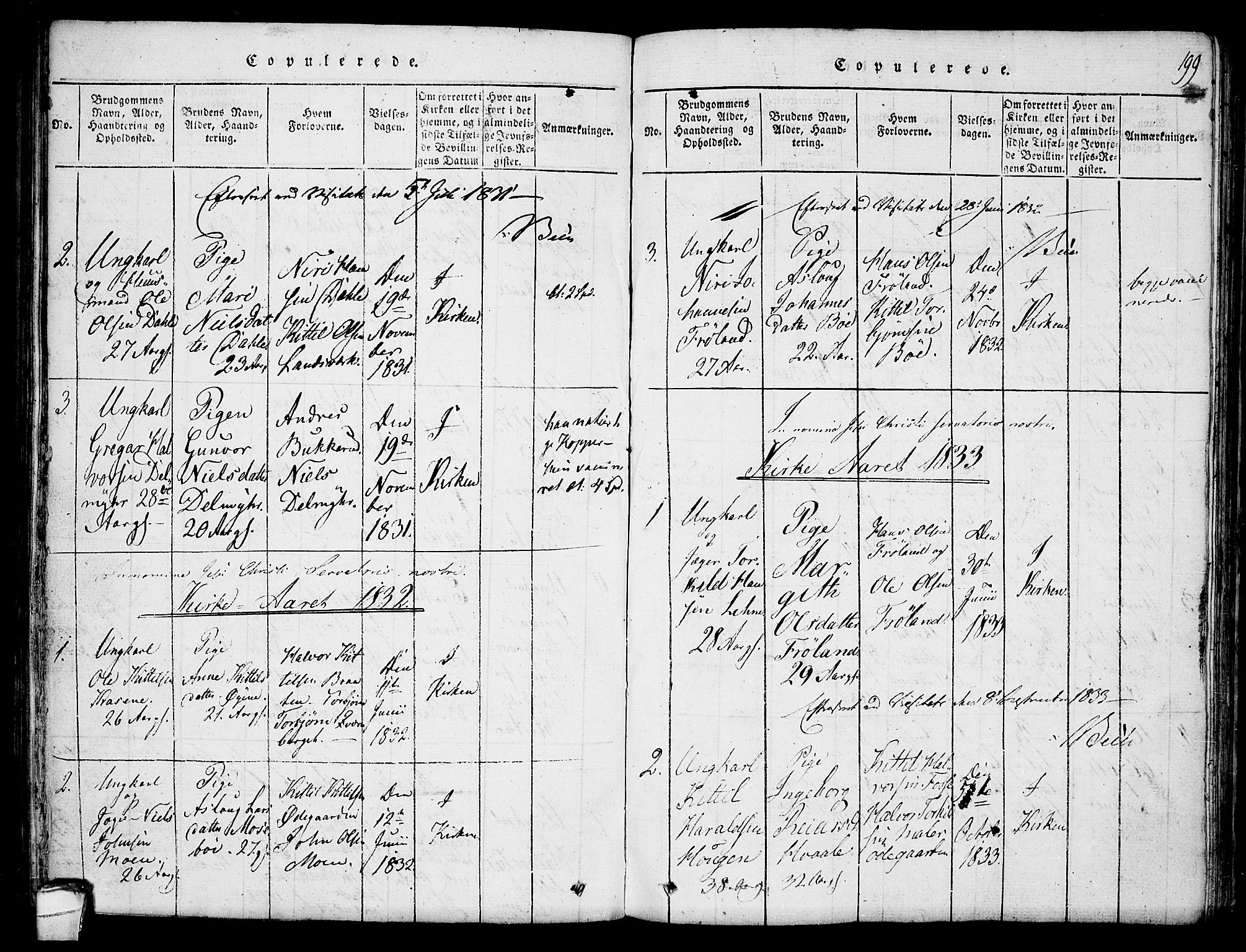 Hjartdal kirkebøker, SAKO/A-270/F/Fb/L0001: Parish register (official) no. II 1, 1815-1843, p. 199