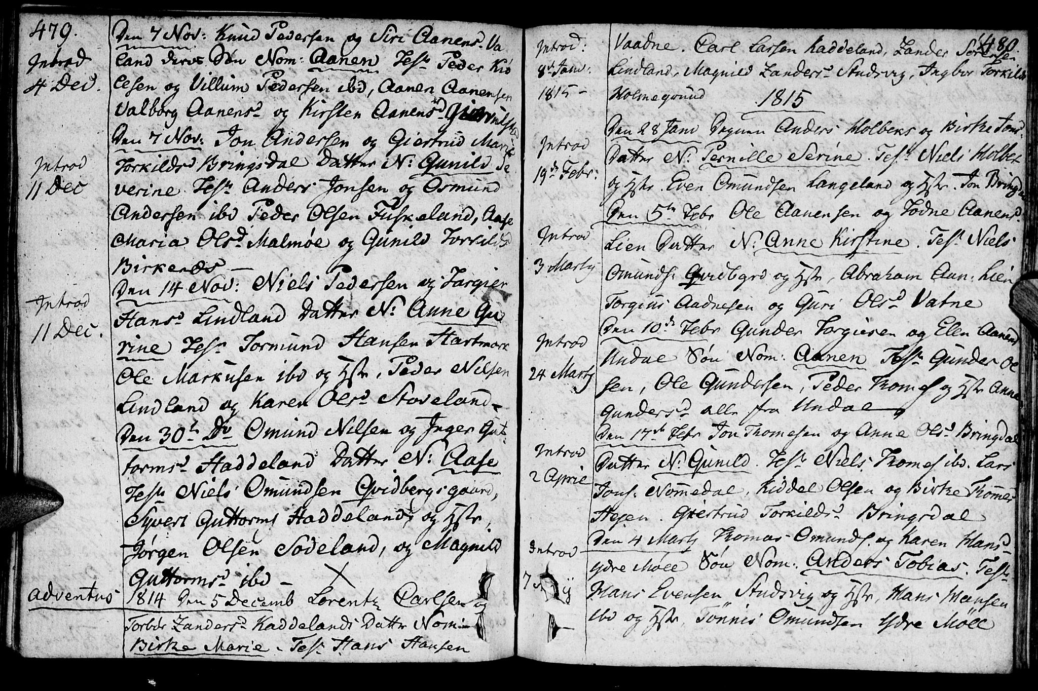 Holum sokneprestkontor, AV/SAK-1111-0022/F/Fa/Faa/L0003: Parish register (official) no. A 3, 1780-1821, p. 479-480