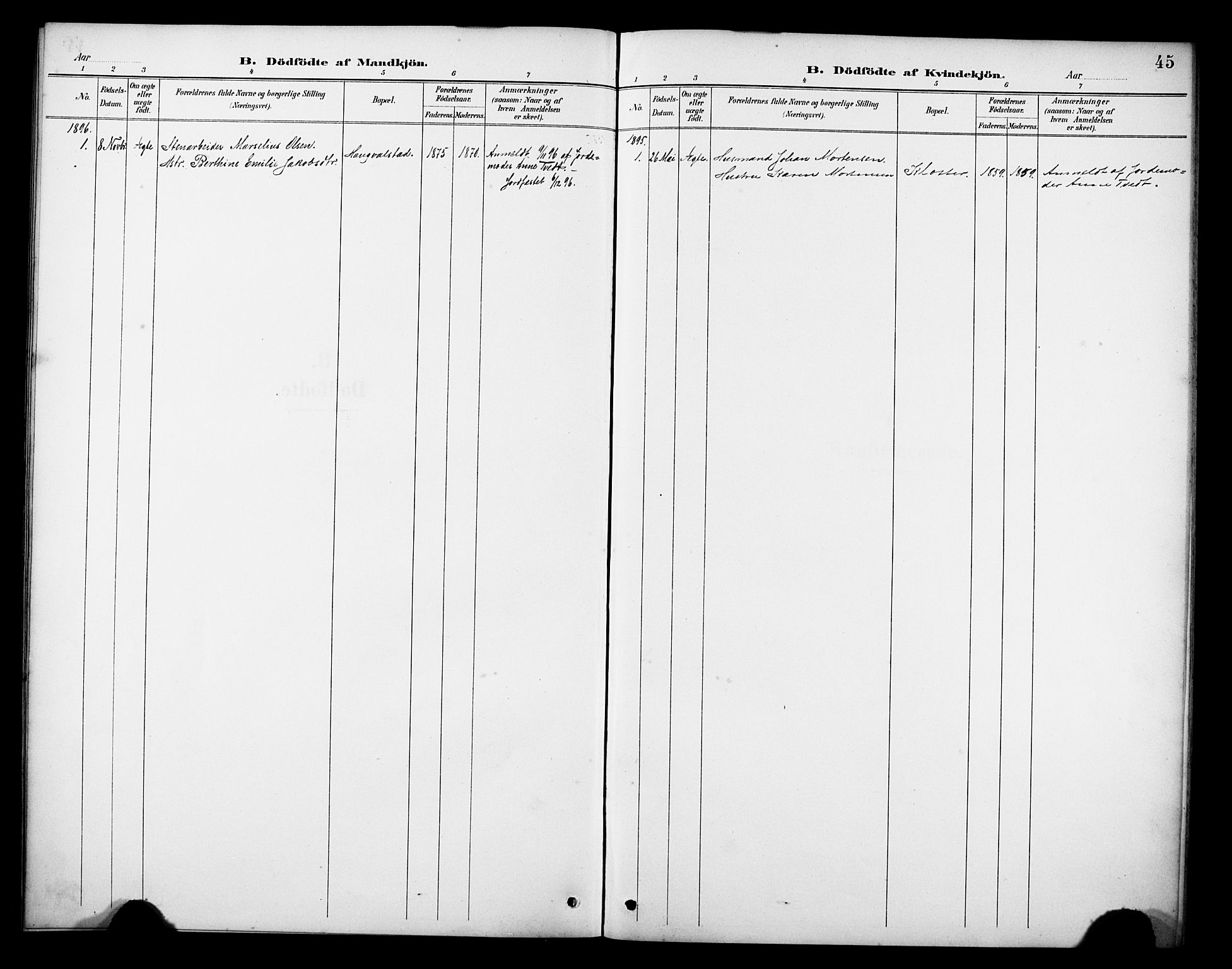 Rennesøy sokneprestkontor, AV/SAST-A -101827/H/Ha/Haa/L0014: Parish register (official) no. A 14, 1890-1908, p. 45