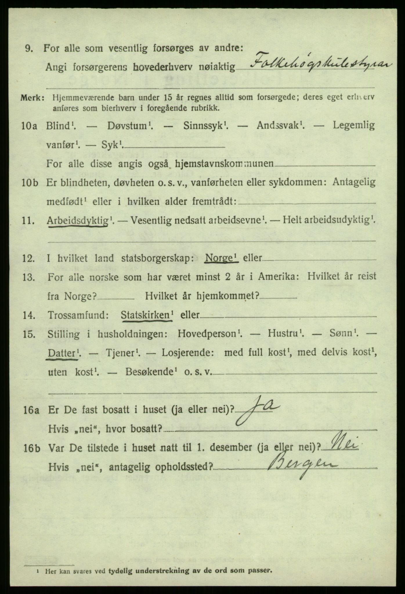 SAB, 1920 census for Sogndal, 1920, p. 2368