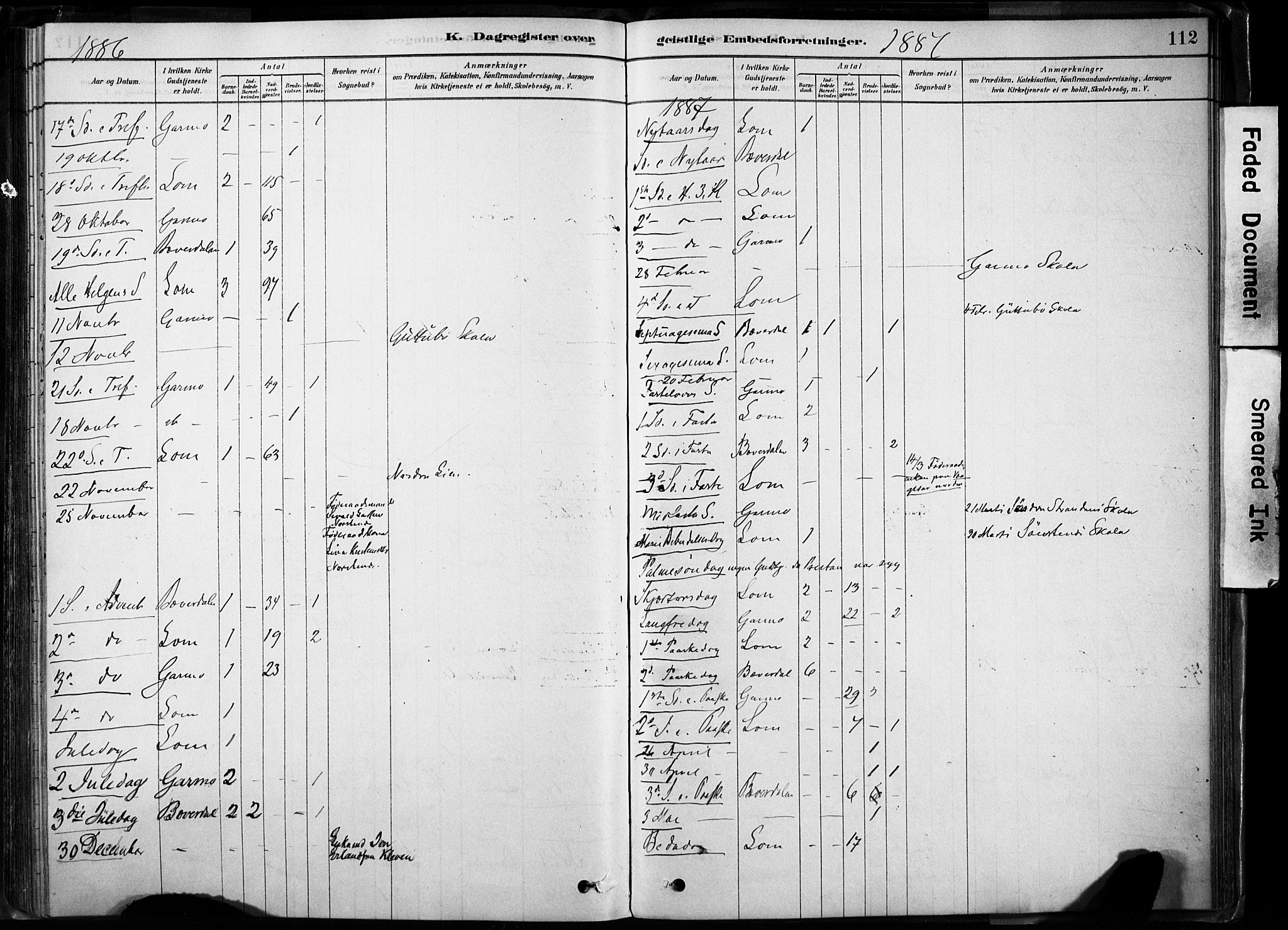 Lom prestekontor, SAH/PREST-070/K/L0009: Parish register (official) no. 9, 1878-1907, p. 112