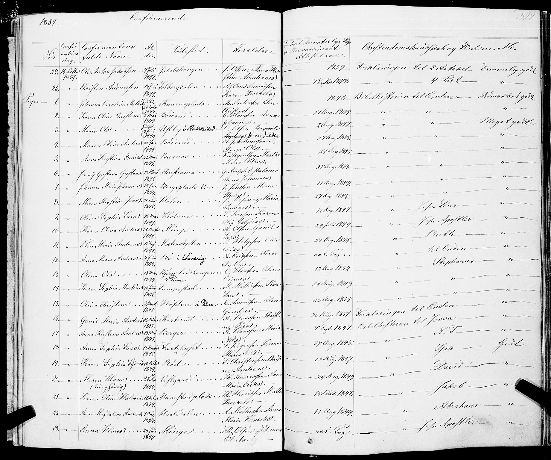 Skiptvet prestekontor Kirkebøker, AV/SAO-A-20009/F/Fa/L0006: Parish register (official) no. 6, 1839-1860, p. 328