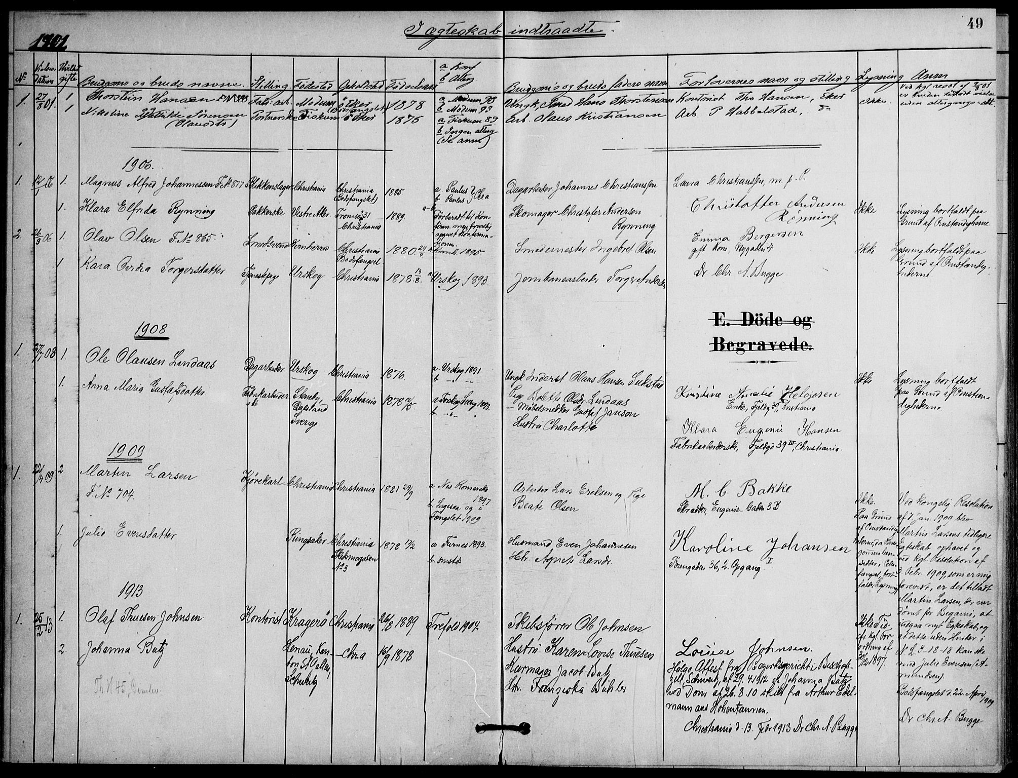 Botsfengslet prestekontor kirkebøker, SAO/A-11688a: Parish register (official) no. 2, 1881-1914, p. 49
