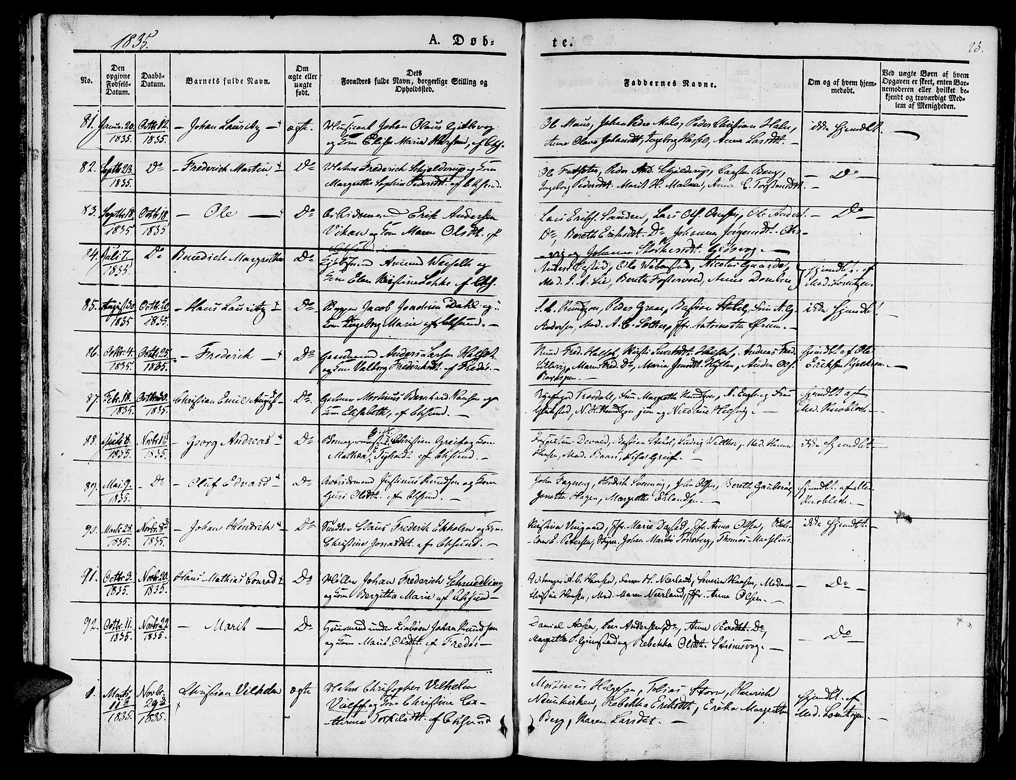 Ministerialprotokoller, klokkerbøker og fødselsregistre - Møre og Romsdal, SAT/A-1454/572/L0843: Parish register (official) no. 572A06, 1832-1842, p. 23
