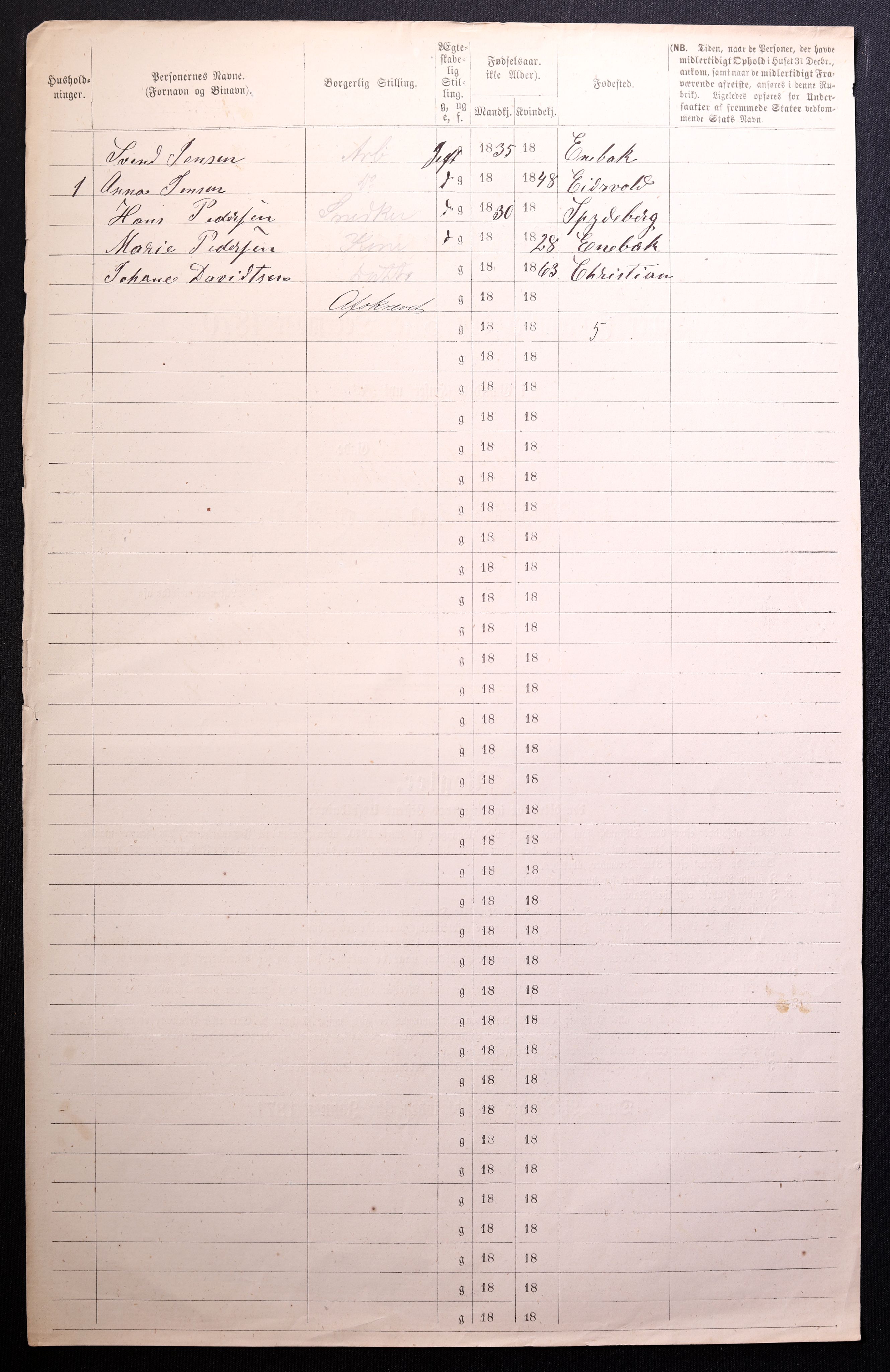 RA, 1870 census for 0301 Kristiania, 1870, p. 1933