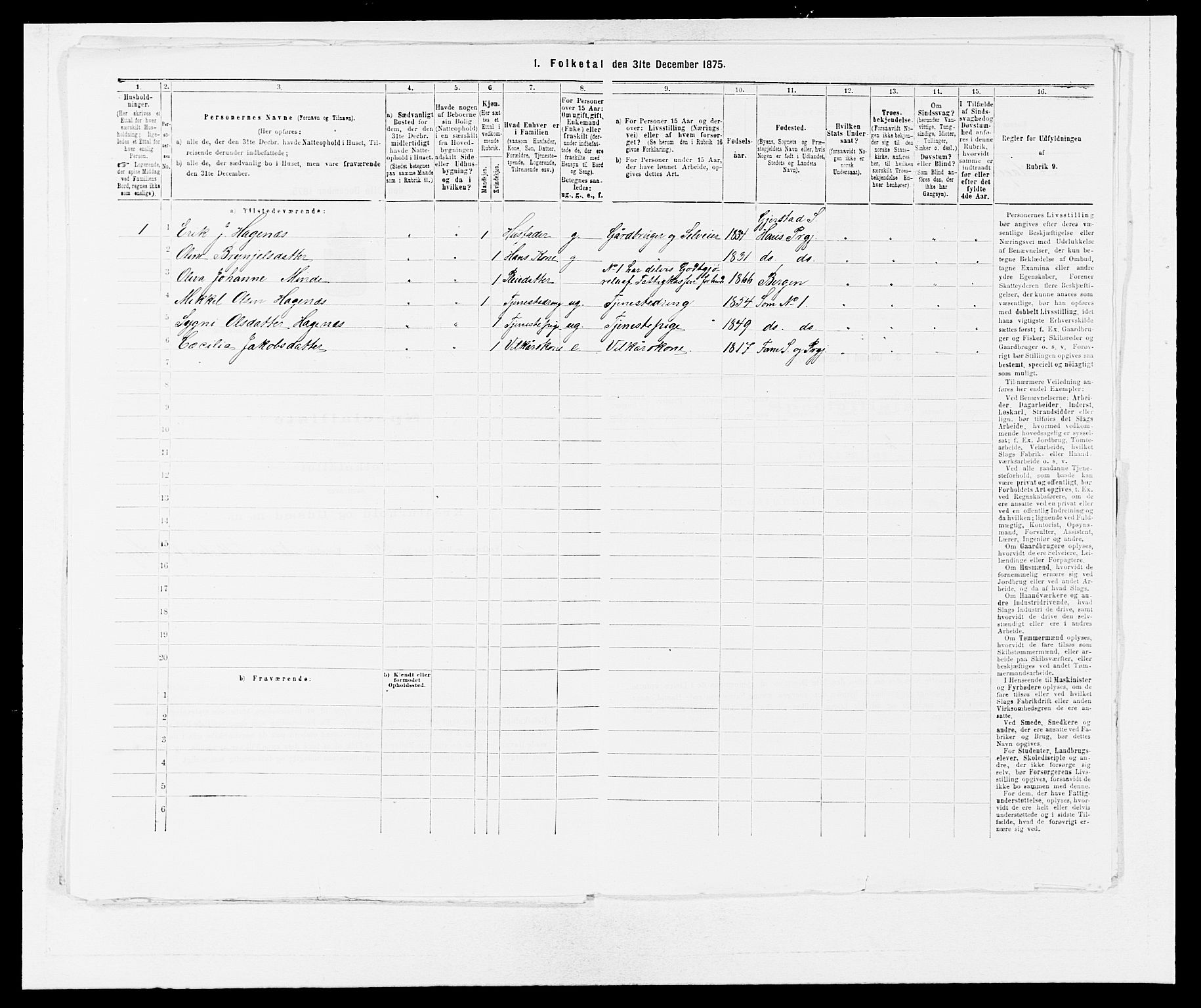 SAB, 1875 census for 1249P Fana, 1875, p. 721