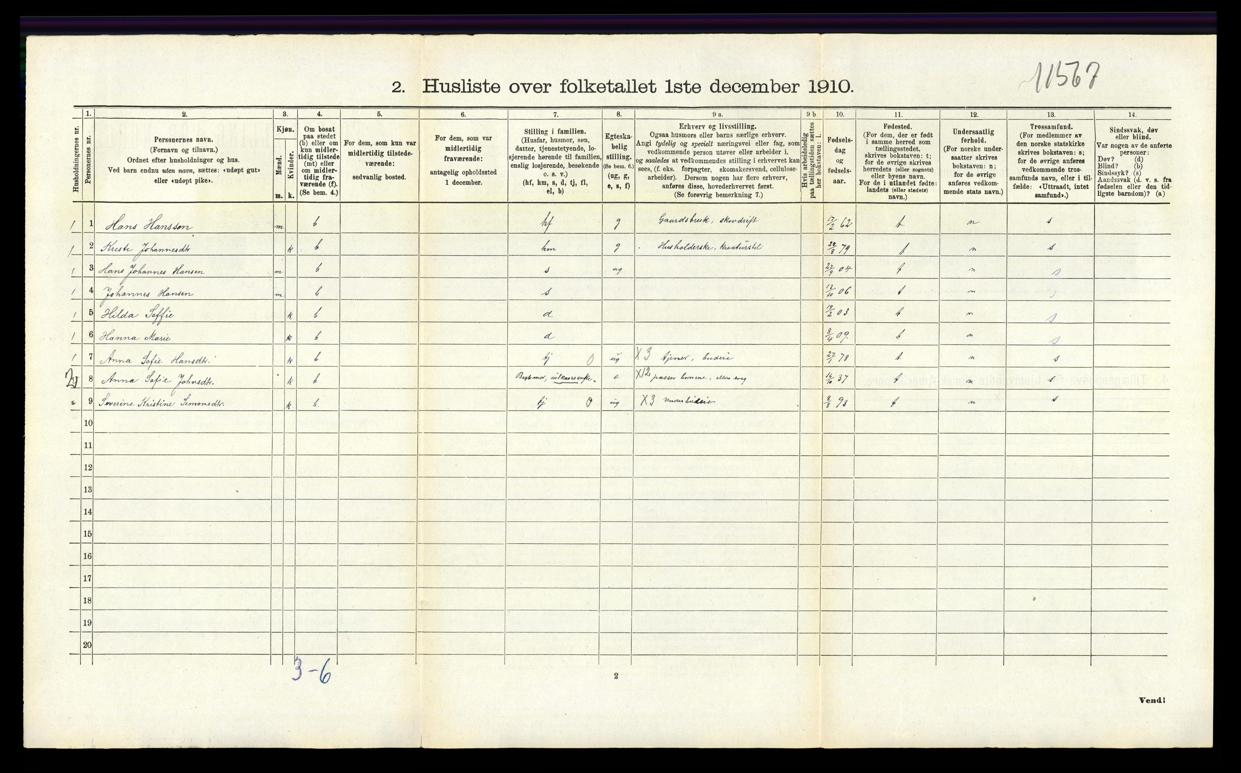 RA, 1910 census for Strandvik, 1910, p. 628