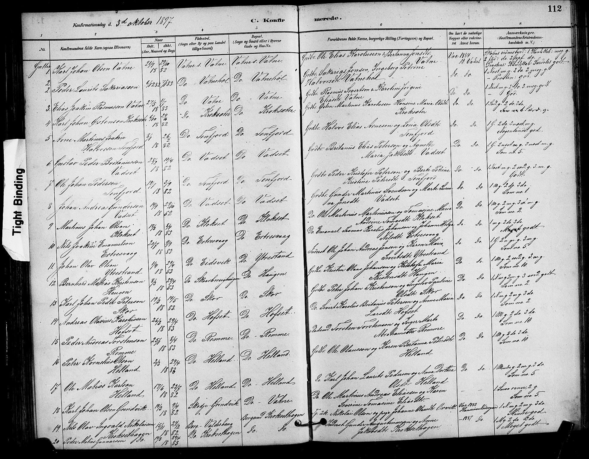 Ministerialprotokoller, klokkerbøker og fødselsregistre - Møre og Romsdal, AV/SAT-A-1454/525/L0376: Parish register (copy) no. 525C02, 1880-1902, p. 112