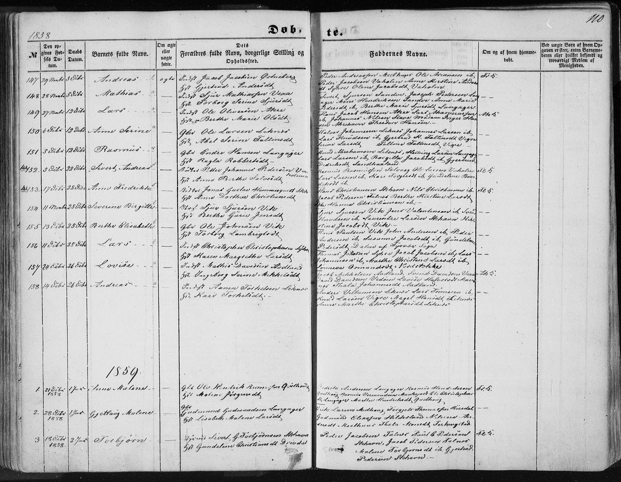 Skudenes sokneprestkontor, AV/SAST-A -101849/H/Ha/Haa/L0004: Parish register (official) no. A 3.1, 1847-1863, p. 110