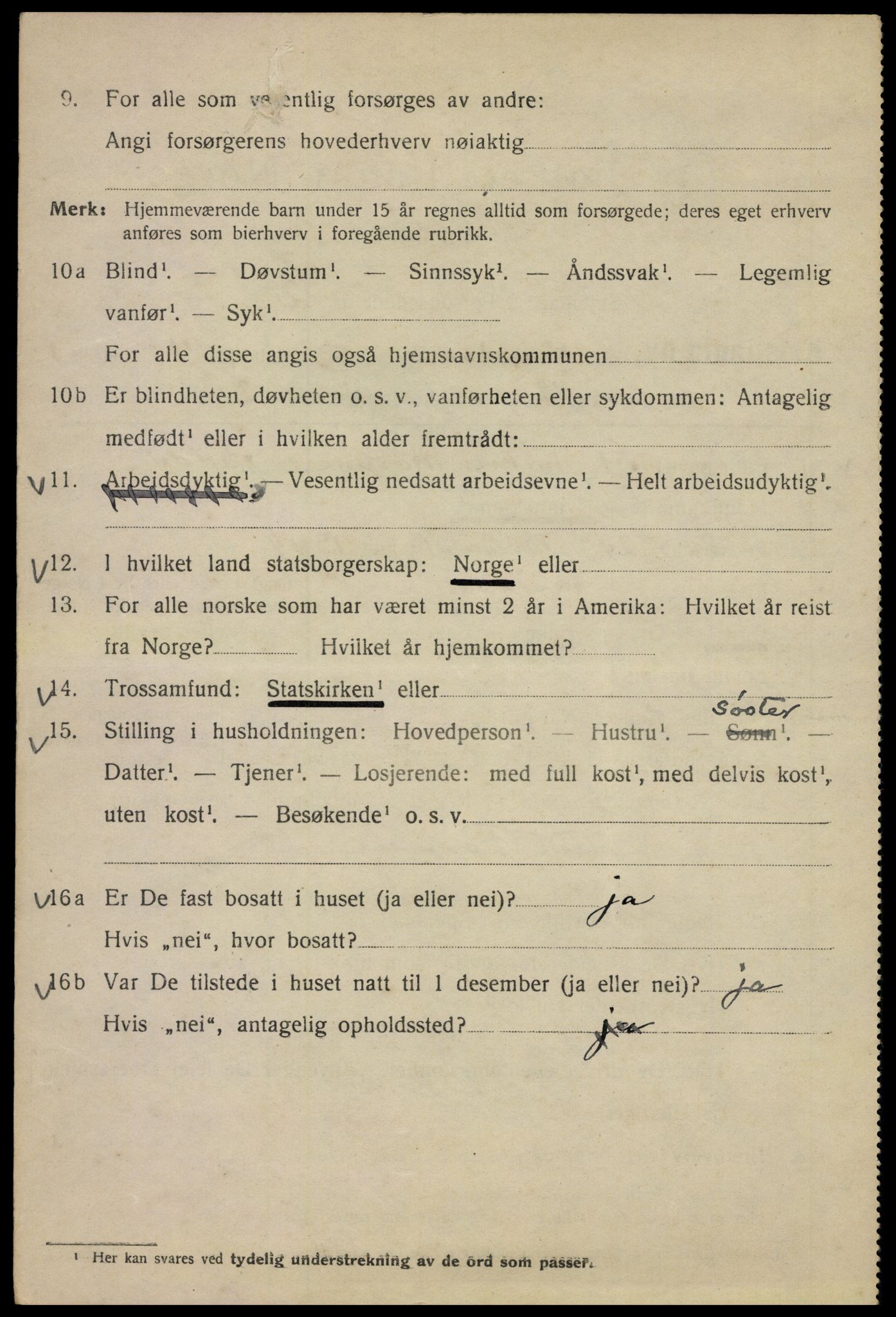 SAO, 1920 census for Kristiania, 1920, p. 261530