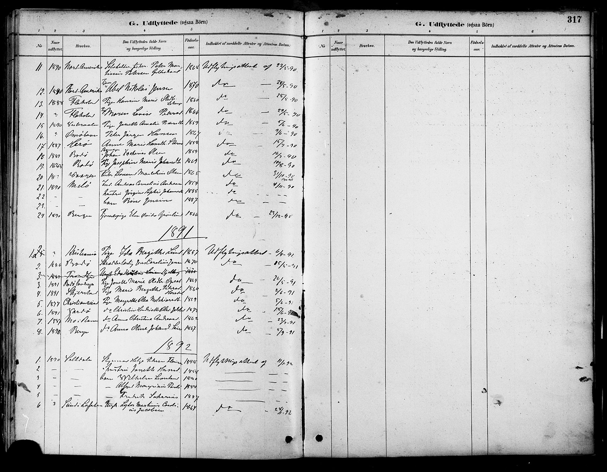 Ministerialprotokoller, klokkerbøker og fødselsregistre - Nordland, AV/SAT-A-1459/805/L0099: Parish register (official) no. 805A06, 1880-1891, p. 317