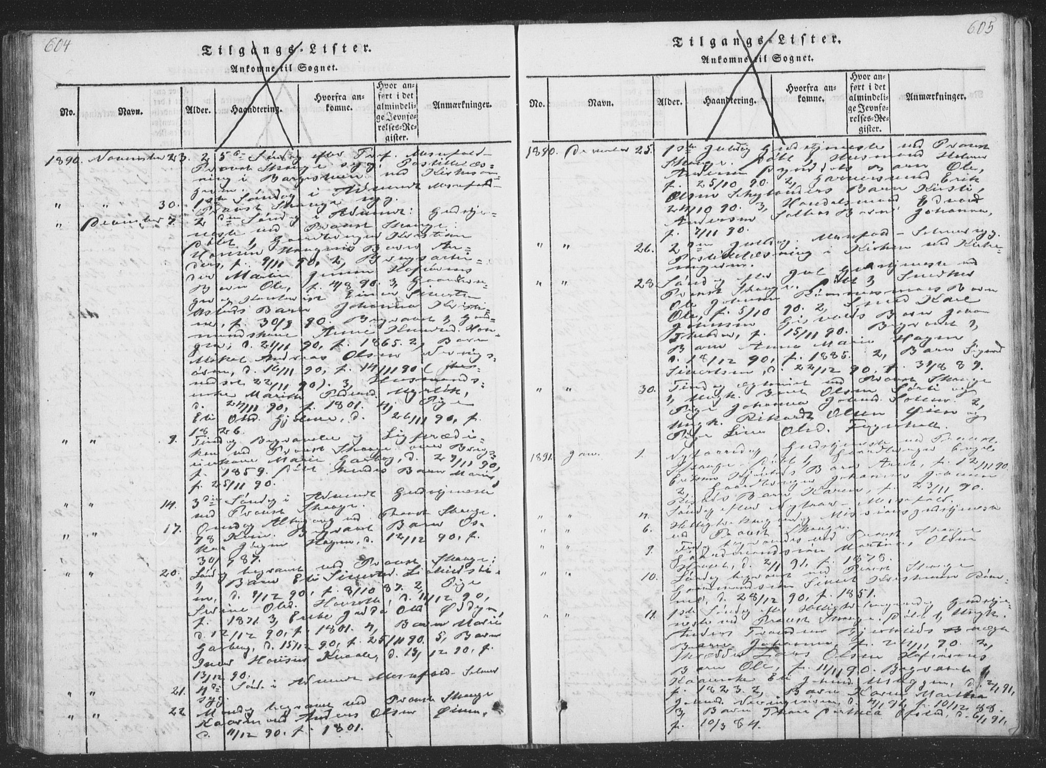 Ministerialprotokoller, klokkerbøker og fødselsregistre - Sør-Trøndelag, AV/SAT-A-1456/668/L0816: Parish register (copy) no. 668C05, 1816-1893, p. 604-605