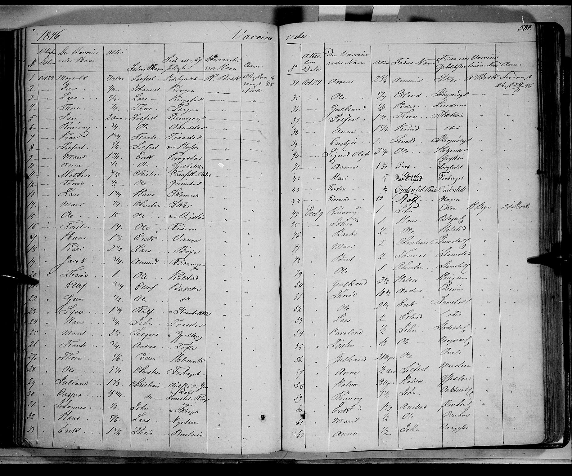 Lom prestekontor, SAH/PREST-070/K/L0006: Parish register (official) no. 6B, 1837-1863, p. 584