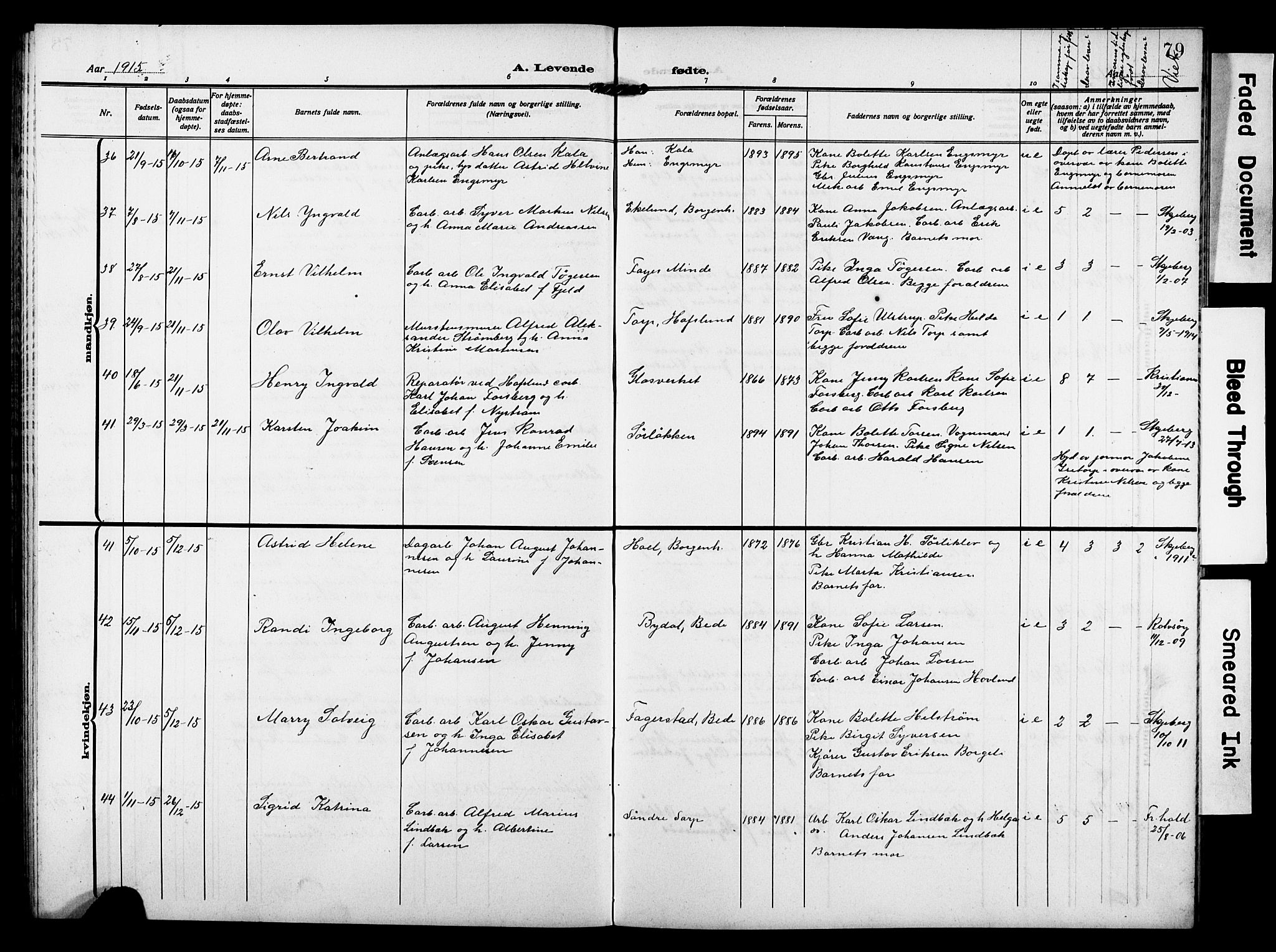 Skjeberg prestekontor Kirkebøker, AV/SAO-A-10923/G/Gd/L0001: Parish register (copy) no. IV 1, 1907-1917, p. 79