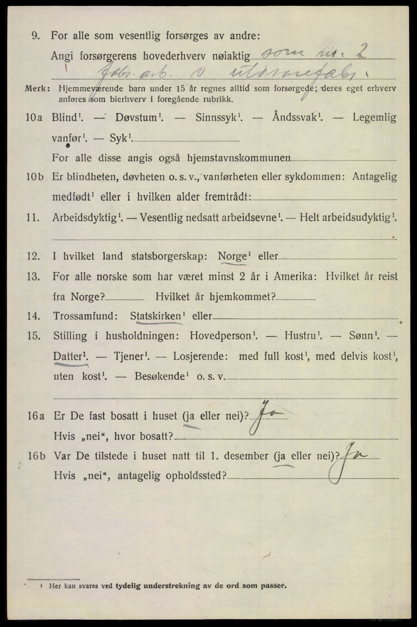 SAST, 1920 census for Gjesdal, 1920, p. 1031