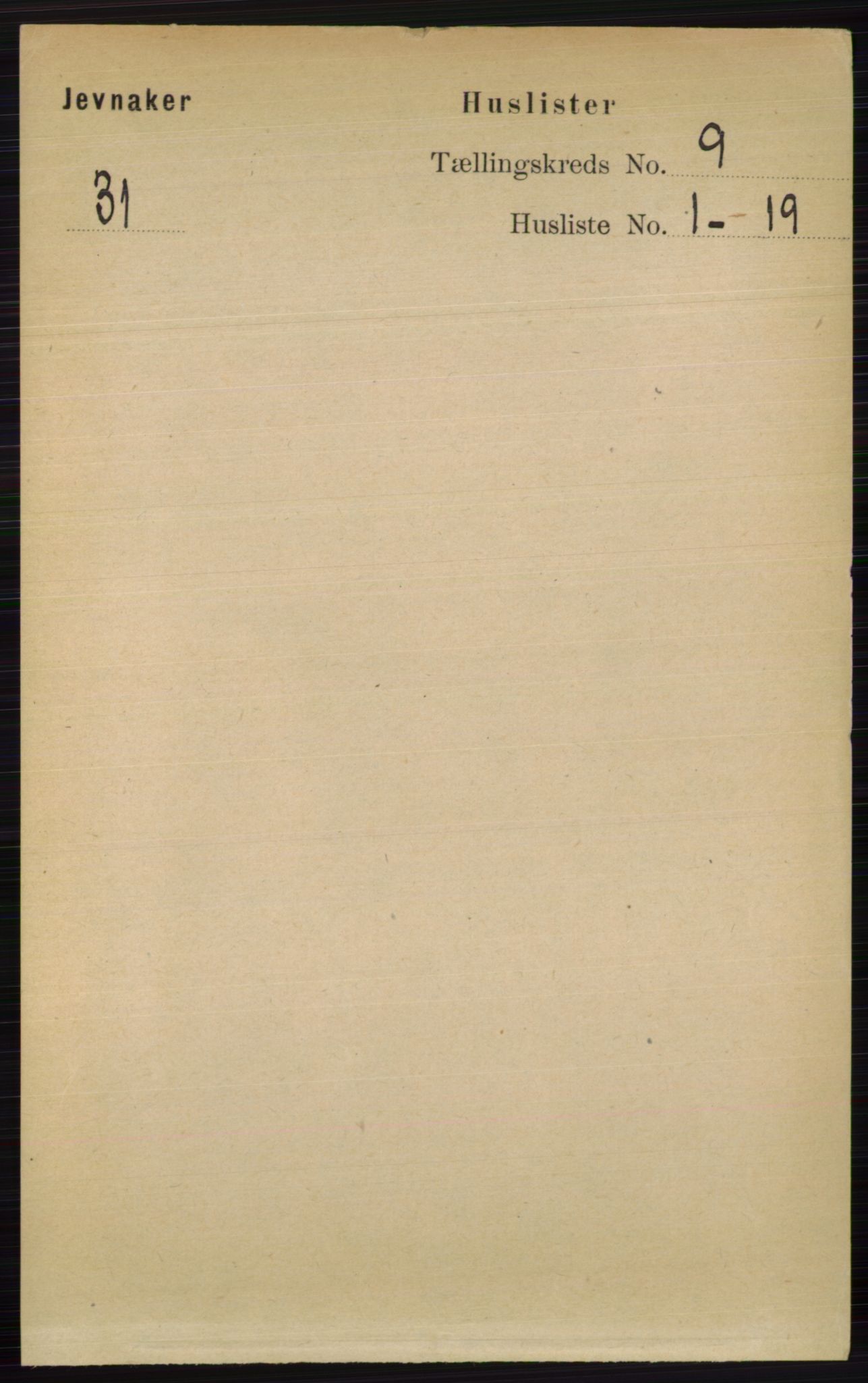 RA, 1891 census for 0532 Jevnaker, 1891, p. 4879