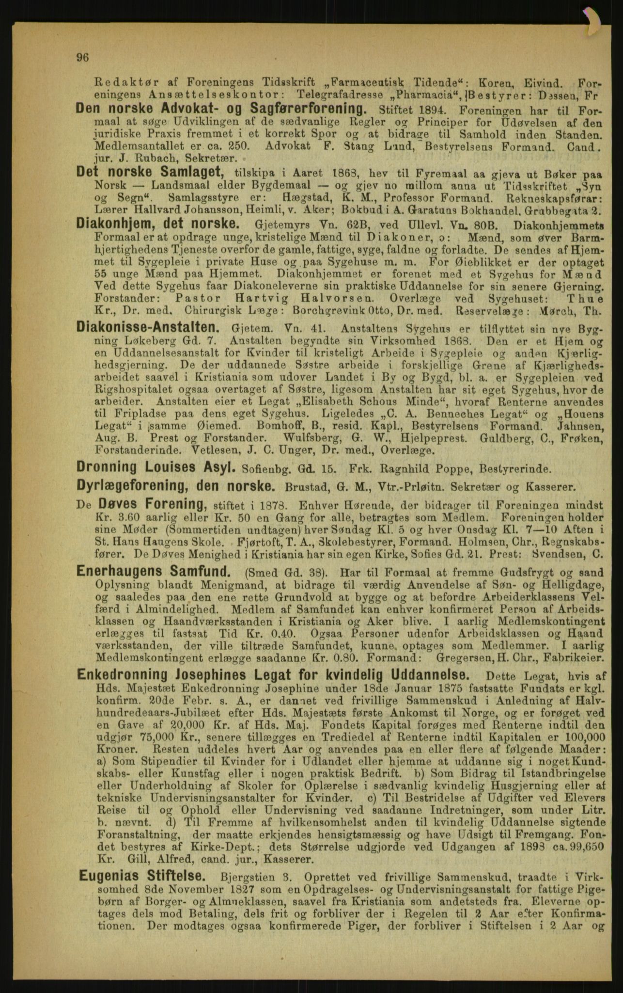 Kristiania/Oslo adressebok, PUBL/-, 1900, p. 96