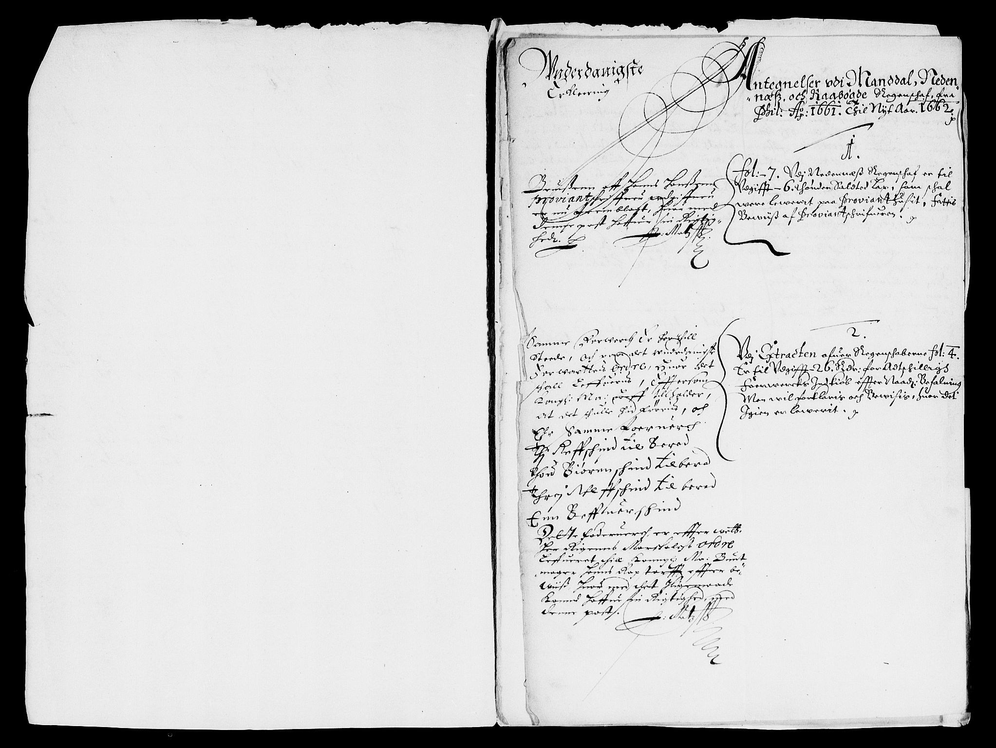 Rentekammeret inntil 1814, Reviderte regnskaper, Lensregnskaper, RA/EA-5023/R/Rb/Rbq/L0051: Nedenes len. Mandals len. Råbyggelag., 1661