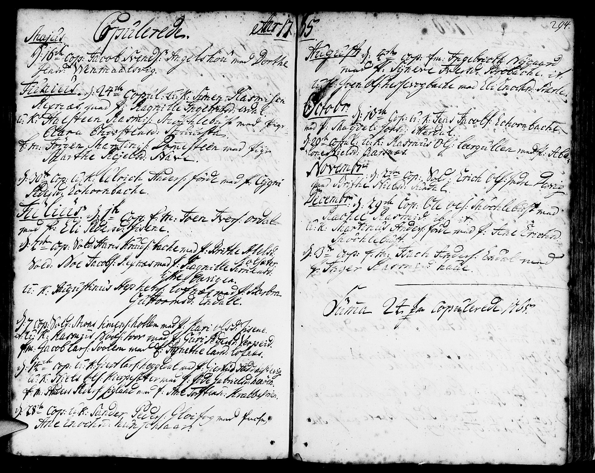 Davik sokneprestembete, SAB/A-79701/H/Haa/Haaa/L0002: Parish register (official) no. A 2, 1742-1816, p. 294