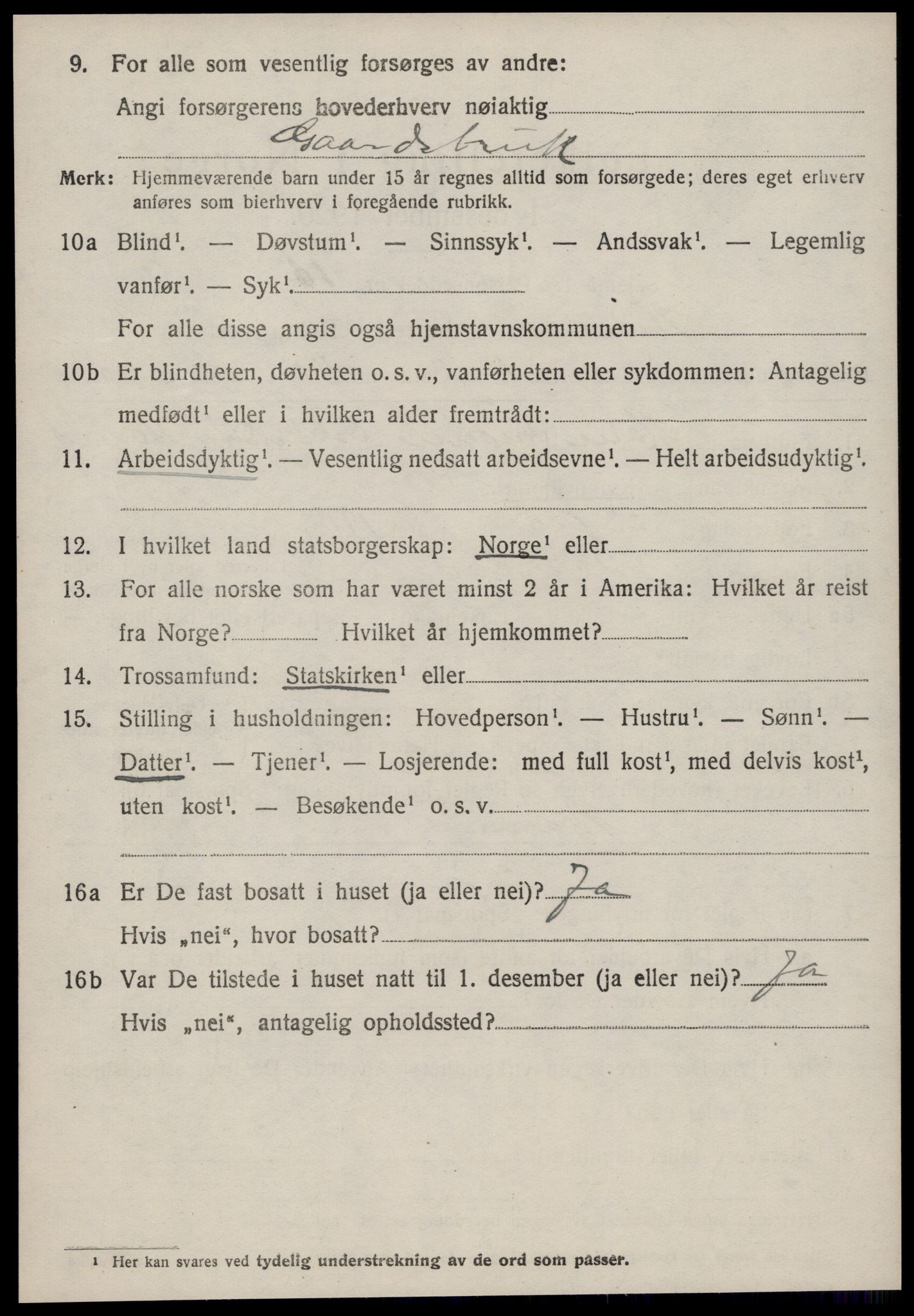 SAT, 1920 census for Hareid, 1920, p. 3180