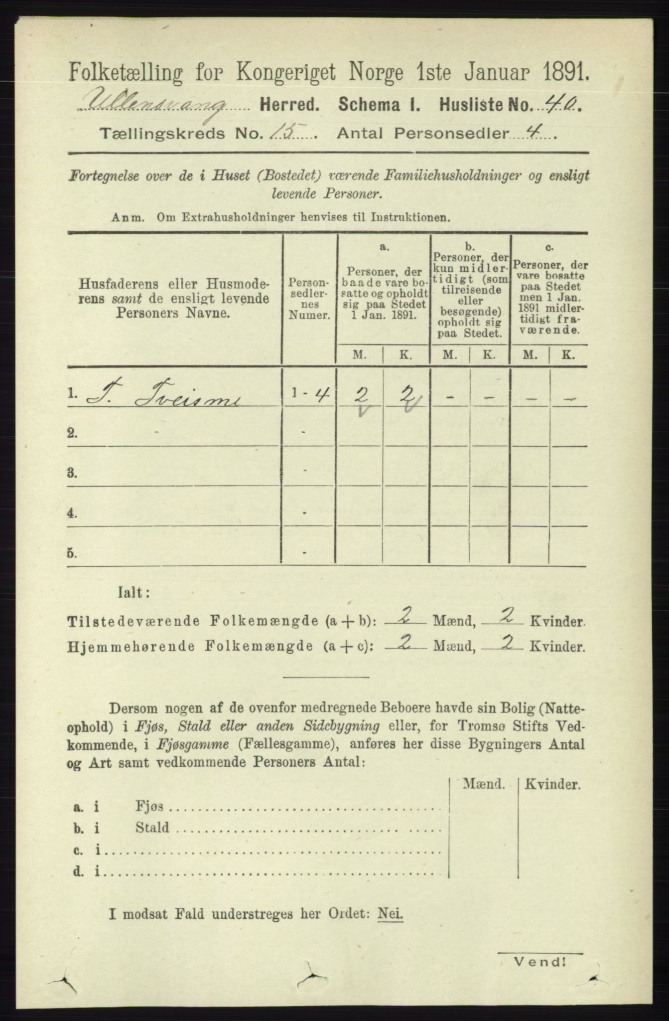 RA, 1891 census for 1230 Ullensvang, 1891, p. 5893