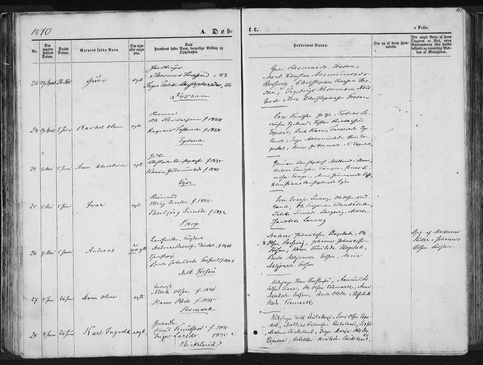 Høgsfjord sokneprestkontor, AV/SAST-A-101624/H/Ha/Haa/L0001: Parish register (official) no. A 1, 1854-1875, p. 101