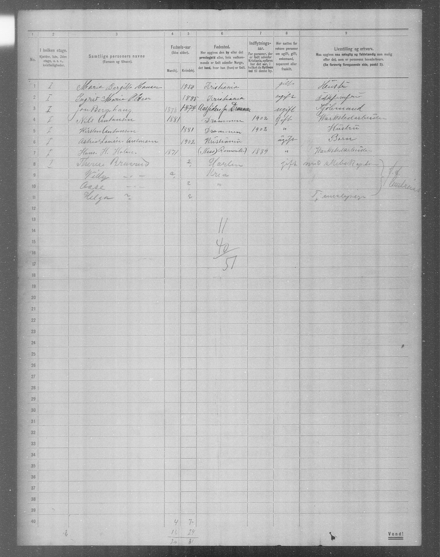 OBA, Municipal Census 1904 for Kristiania, 1904, p. 17491