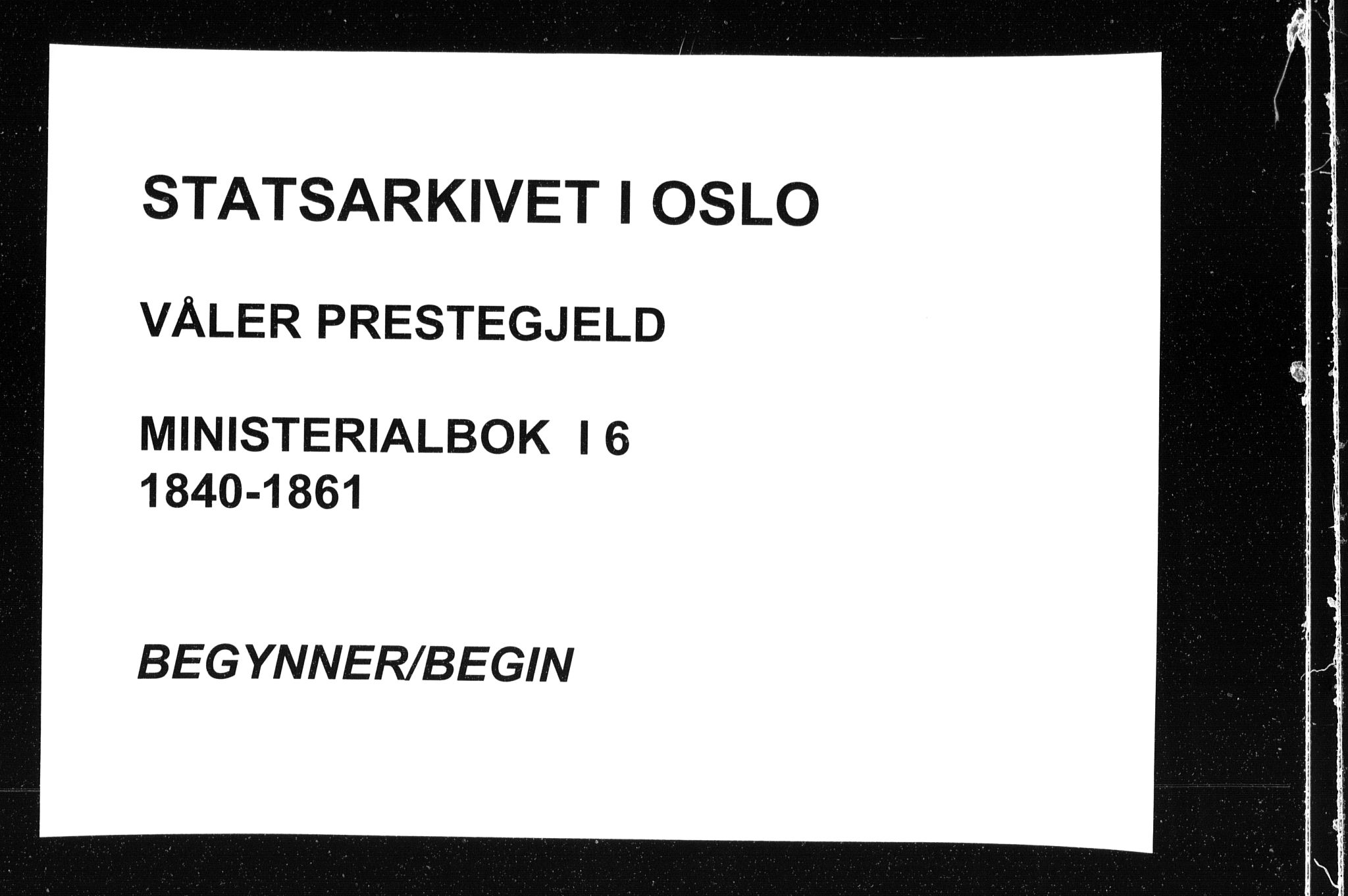 Våler prestekontor Kirkebøker, AV/SAO-A-11083/F/Fa/L0006: Parish register (official) no. I 6, 1840-1861