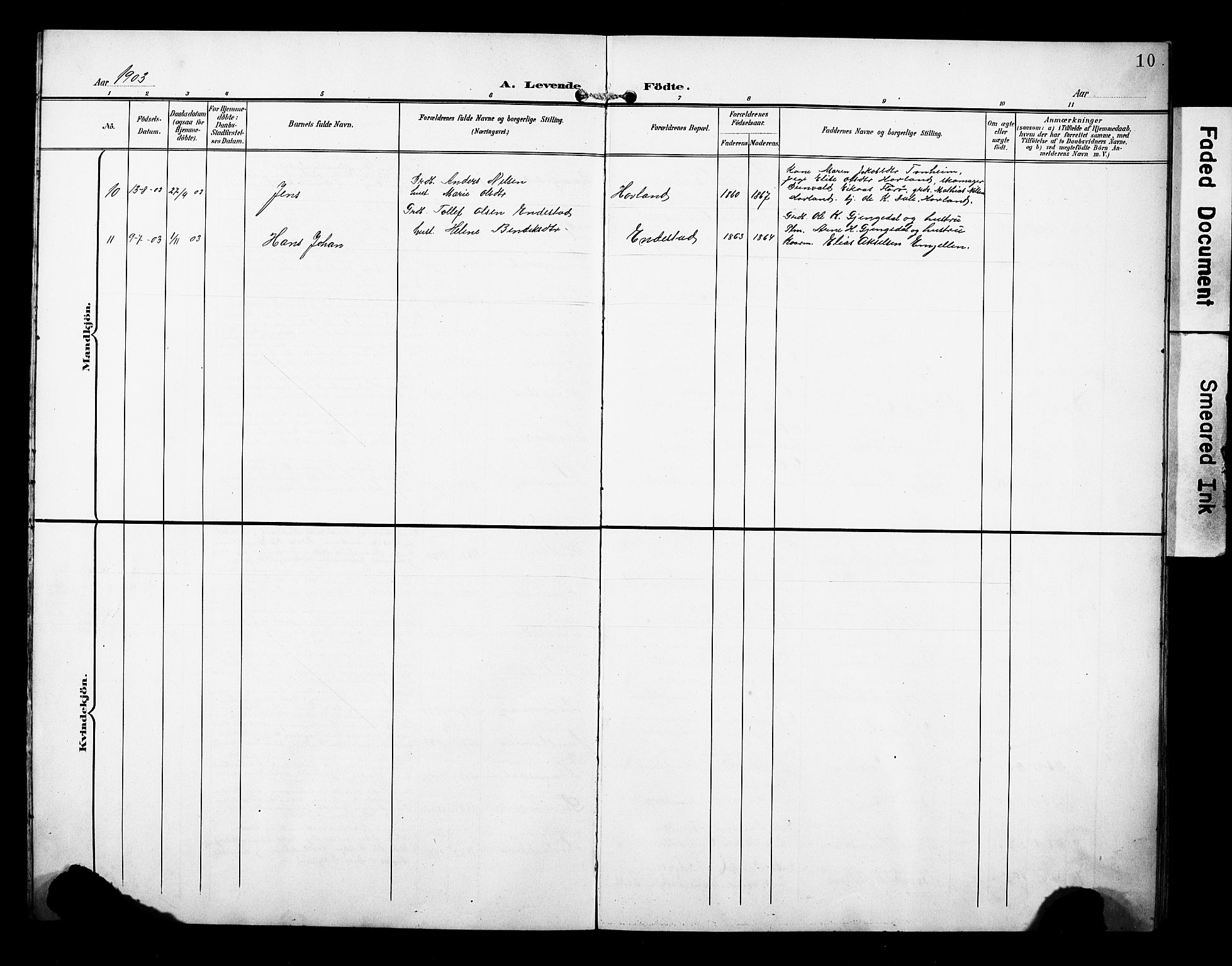 Kinn sokneprestembete, AV/SAB-A-80801/H/Hab/Habe/L0002: Parish register (copy) no. E 2, 1900-1926, p. 10