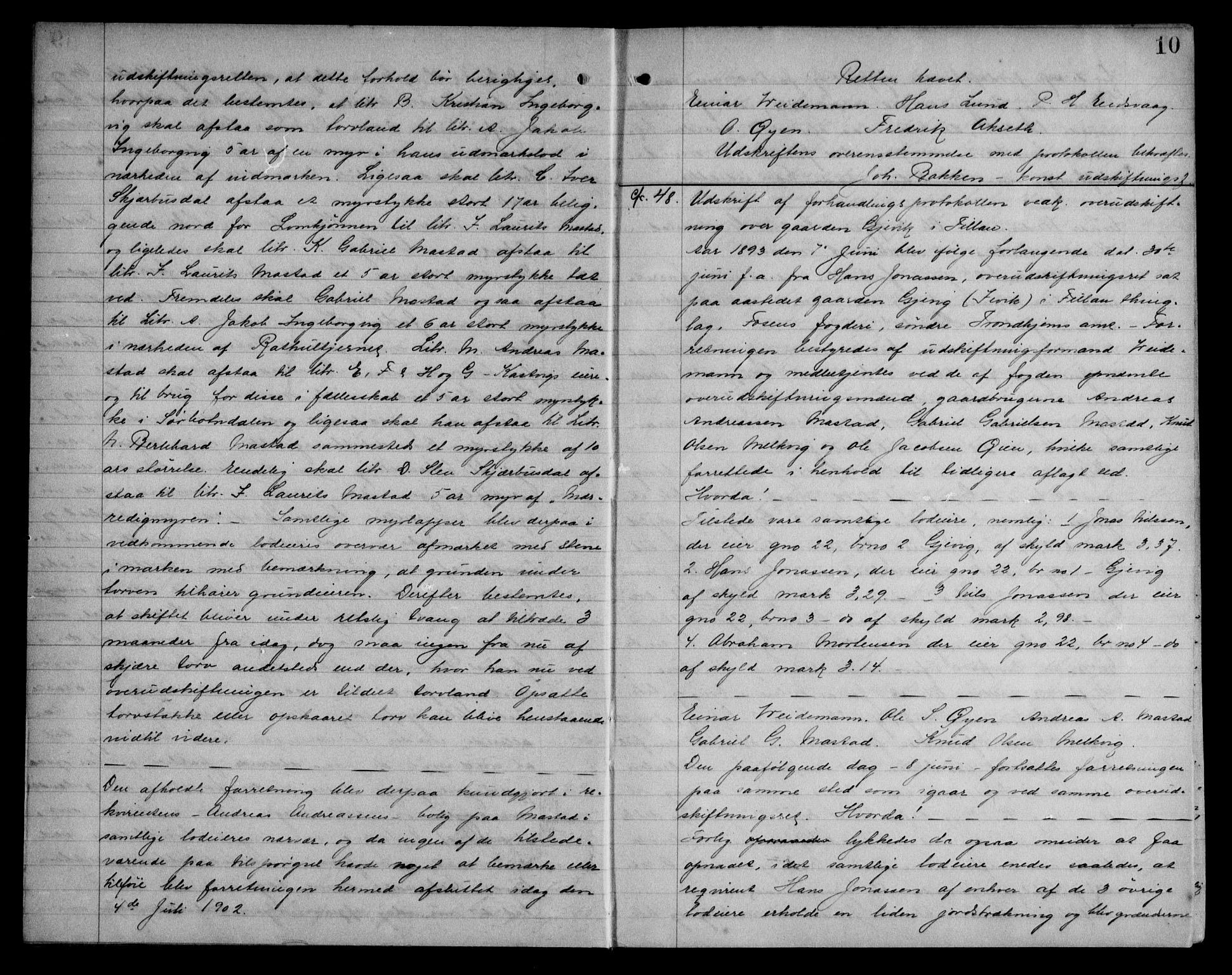 Fosen sorenskriveri, AV/SAT-A-1107/1/2/2C/L0040: Mortgage book no. 31, 1906-1907, p. 10