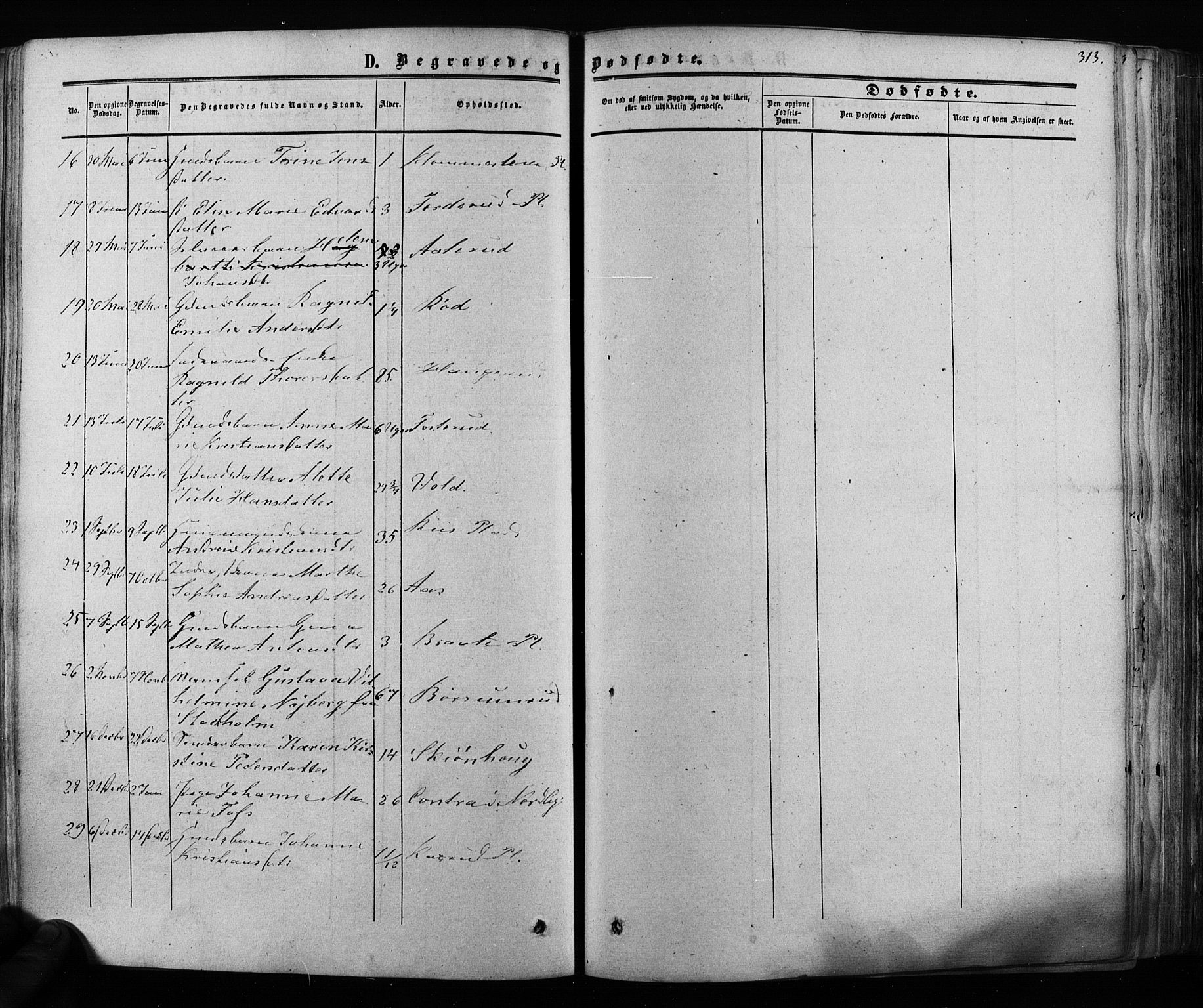 Ås prestekontor Kirkebøker, AV/SAO-A-10894/F/Fa/L0007: Parish register (official) no. I 7, 1854-1870, p. 313