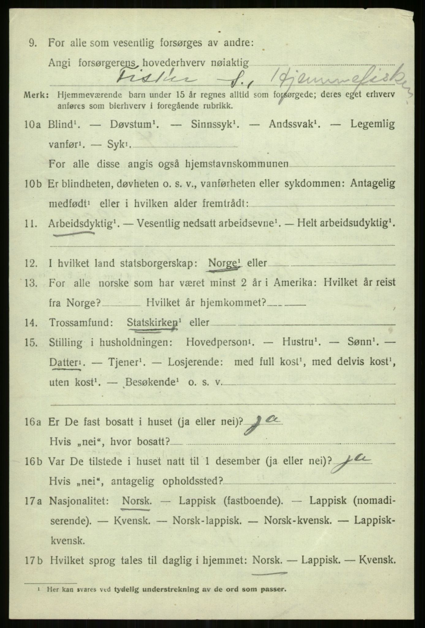 SATØ, 1920 census for Karlsøy, 1920, p. 2046