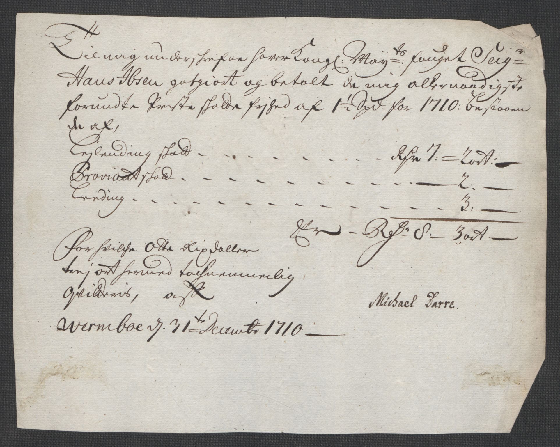 Rentekammeret inntil 1814, Reviderte regnskaper, Fogderegnskap, RA/EA-4092/R60/L3960: Fogderegnskap Orkdal og Gauldal, 1710, p. 401
