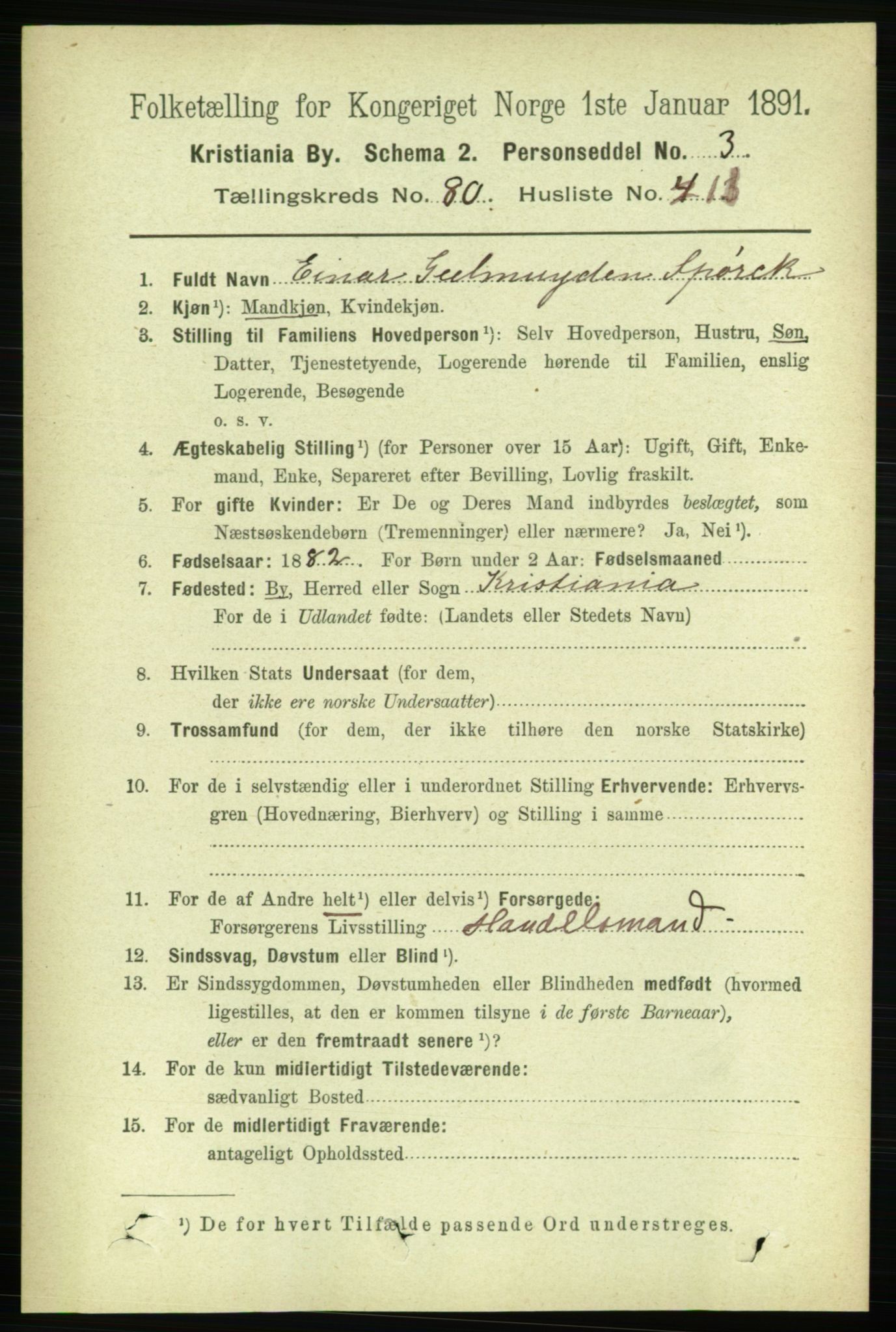 RA, 1891 census for 0301 Kristiania, 1891, p. 41465