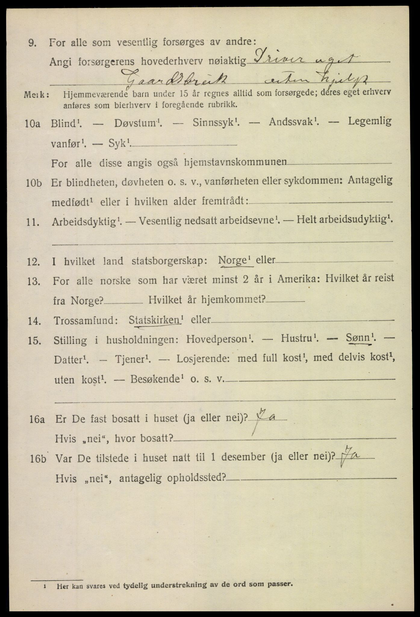 SAH, 1920 census for Søndre Land, 1920, p. 4992