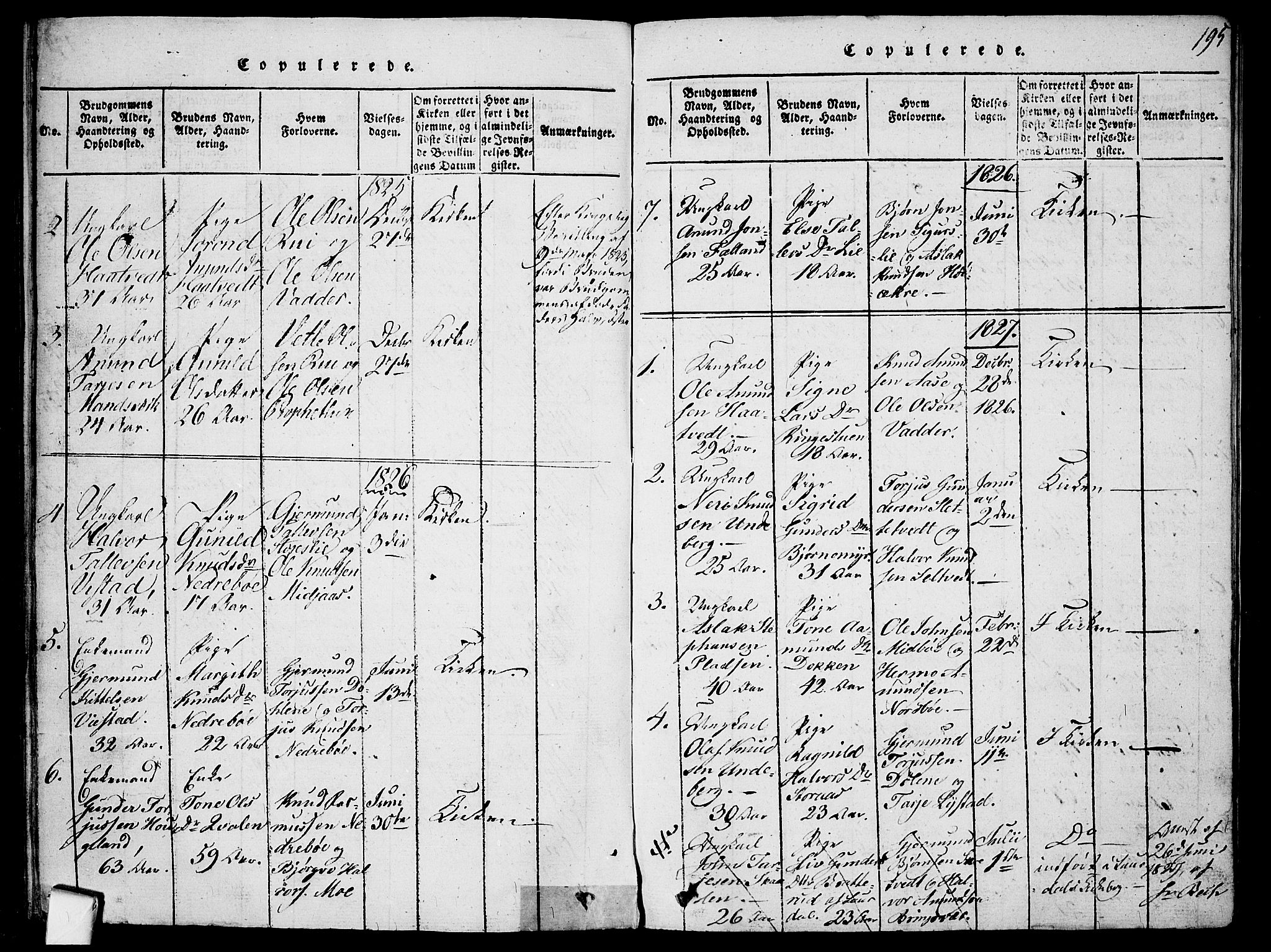 Mo kirkebøker, SAKO/A-286/F/Fa/L0004: Parish register (official) no. I 4, 1814-1844, p. 195