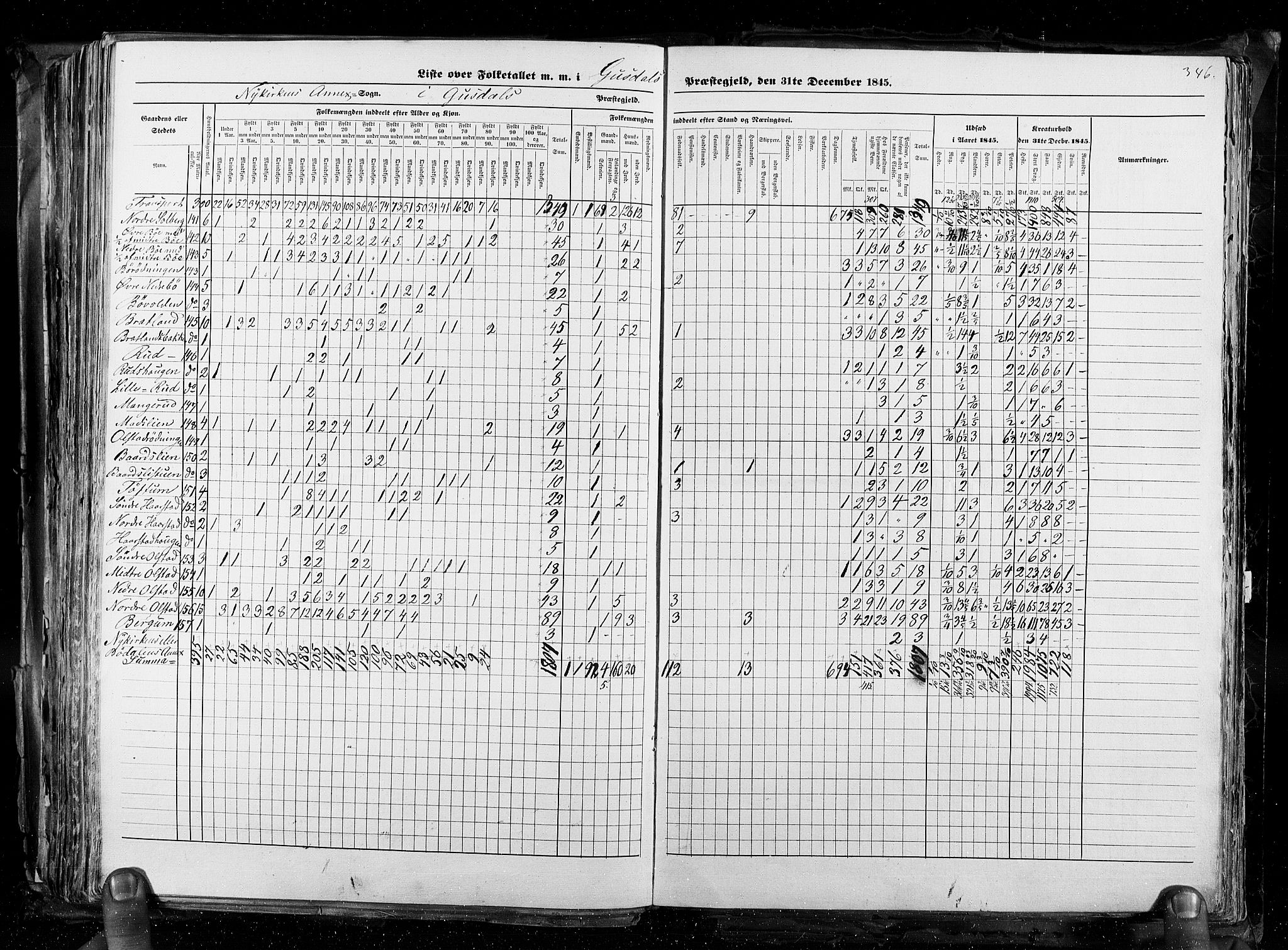 RA, Census 1845, vol. 3: Hedemarken amt og Kristians amt, 1845, p. 346