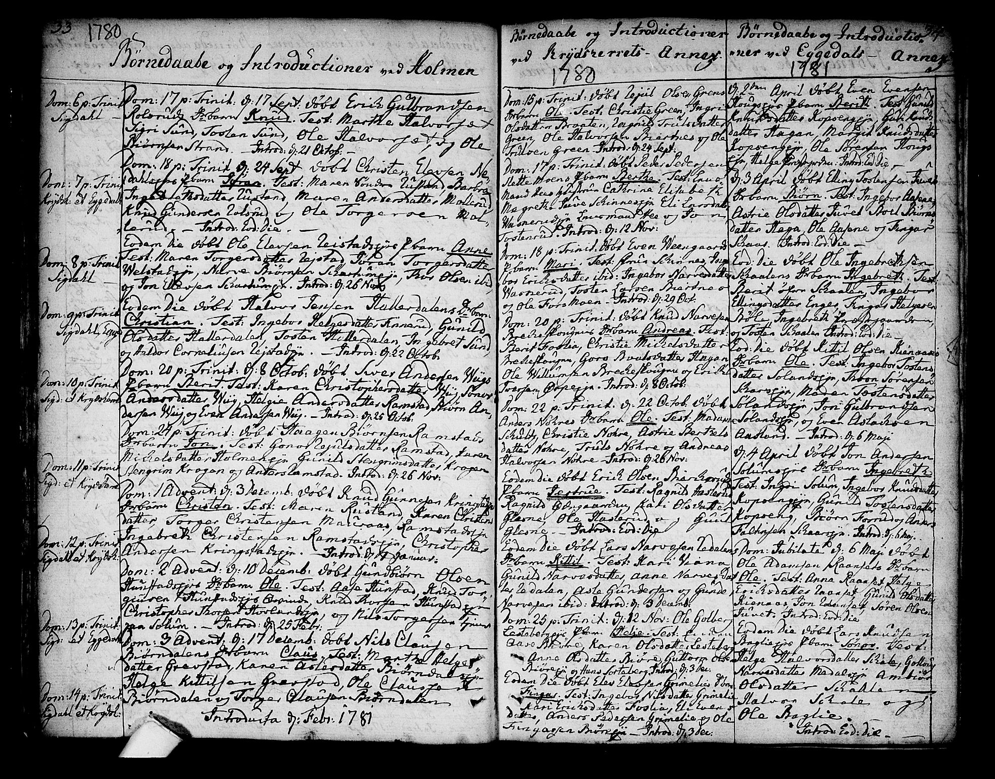 Sigdal kirkebøker, AV/SAKO-A-245/F/Fa/L0002: Parish register (official) no. I 2, 1778-1792, p. 33-34