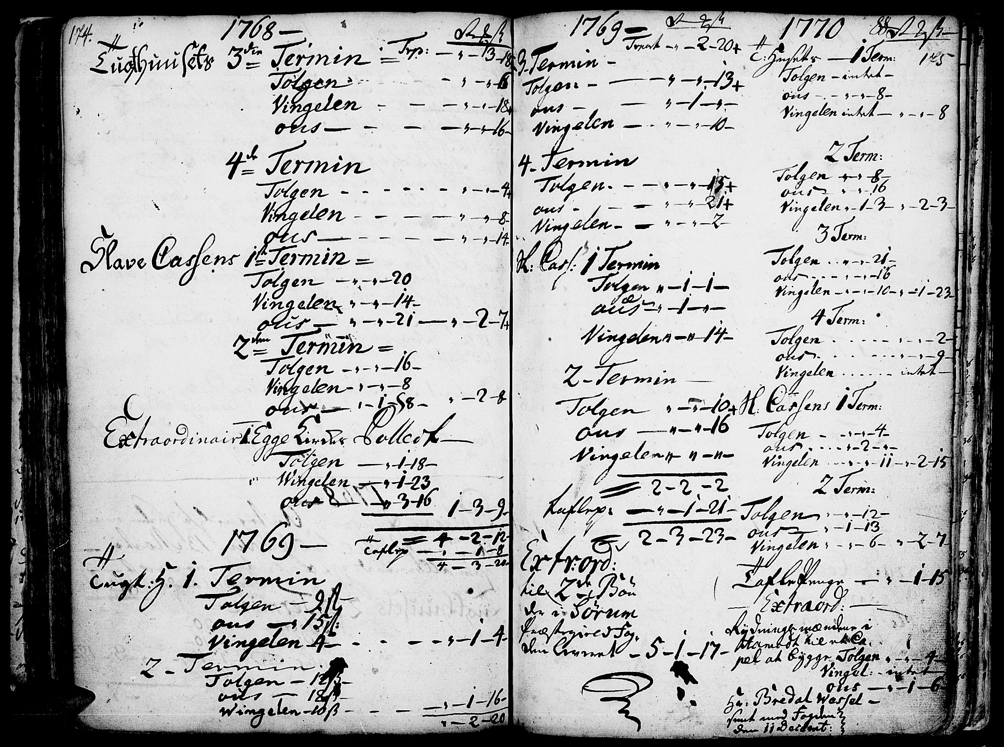 Tolga prestekontor, AV/SAH-PREST-062/K/L0001: Parish register (official) no. 1, 1733-1767, p. 174-175