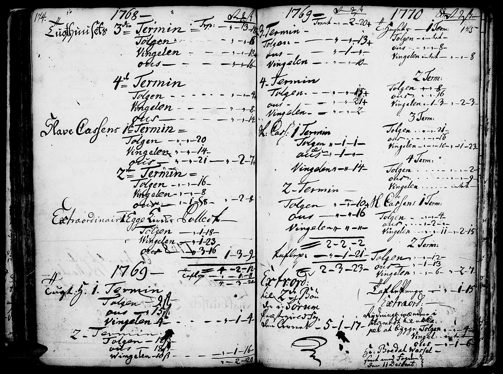 Tolga prestekontor, SAH/PREST-062/K/L0001: Parish register (official) no. 1, 1733-1767, p. 174-175