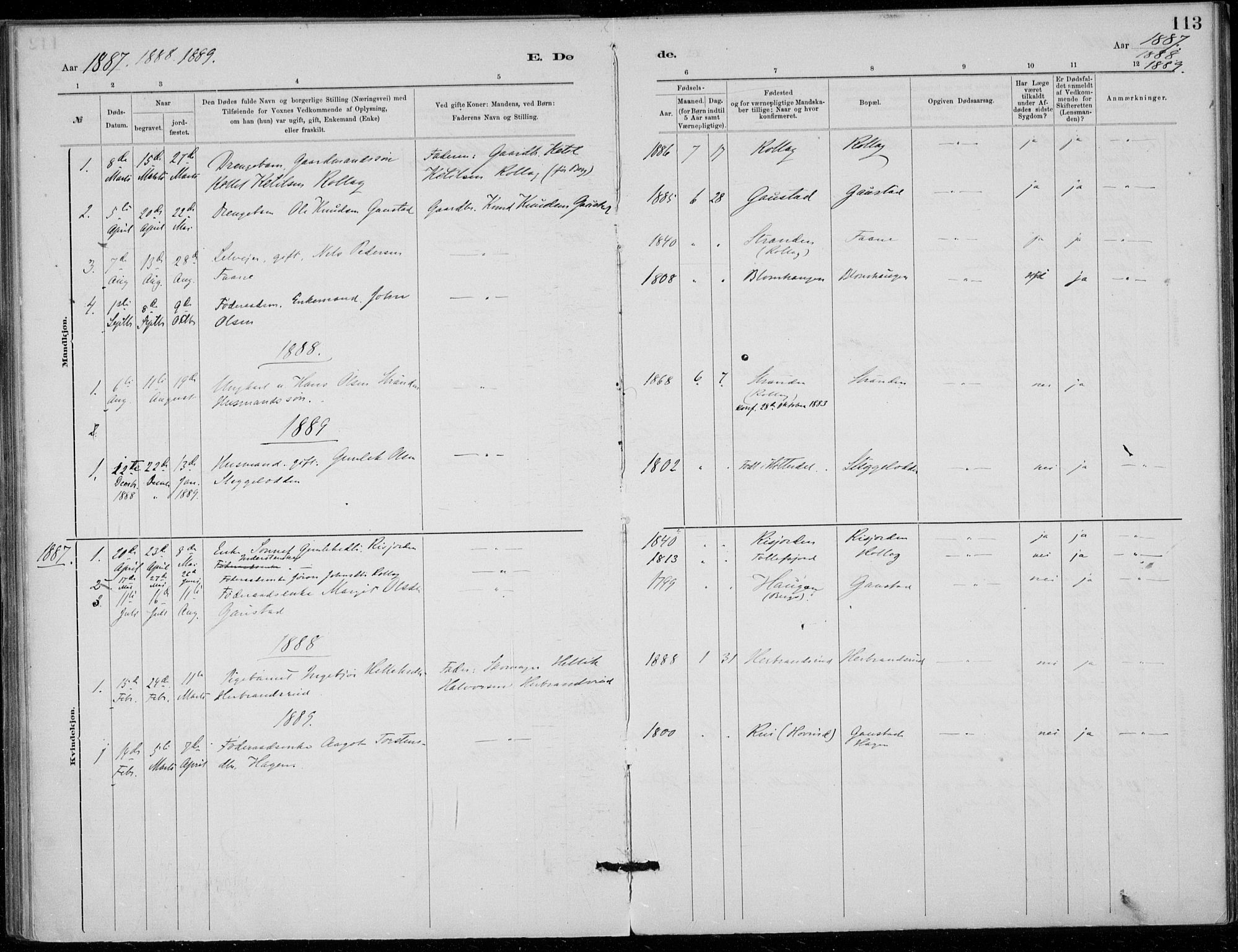 Tinn kirkebøker, SAKO/A-308/F/Fb/L0002: Parish register (official) no. II 2, 1878-1917, p. 113
