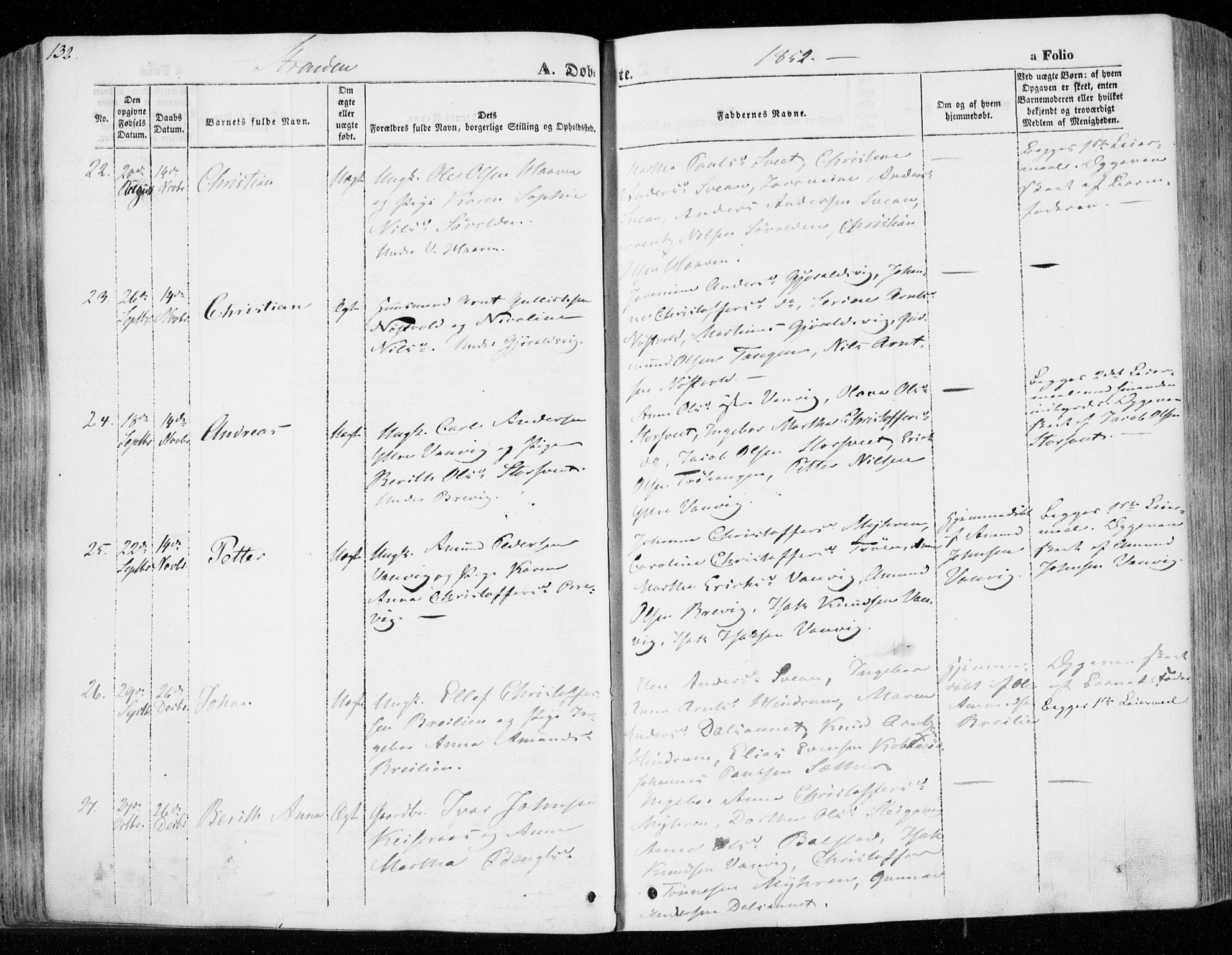 Ministerialprotokoller, klokkerbøker og fødselsregistre - Nord-Trøndelag, SAT/A-1458/701/L0007: Parish register (official) no. 701A07 /2, 1842-1854, p. 132