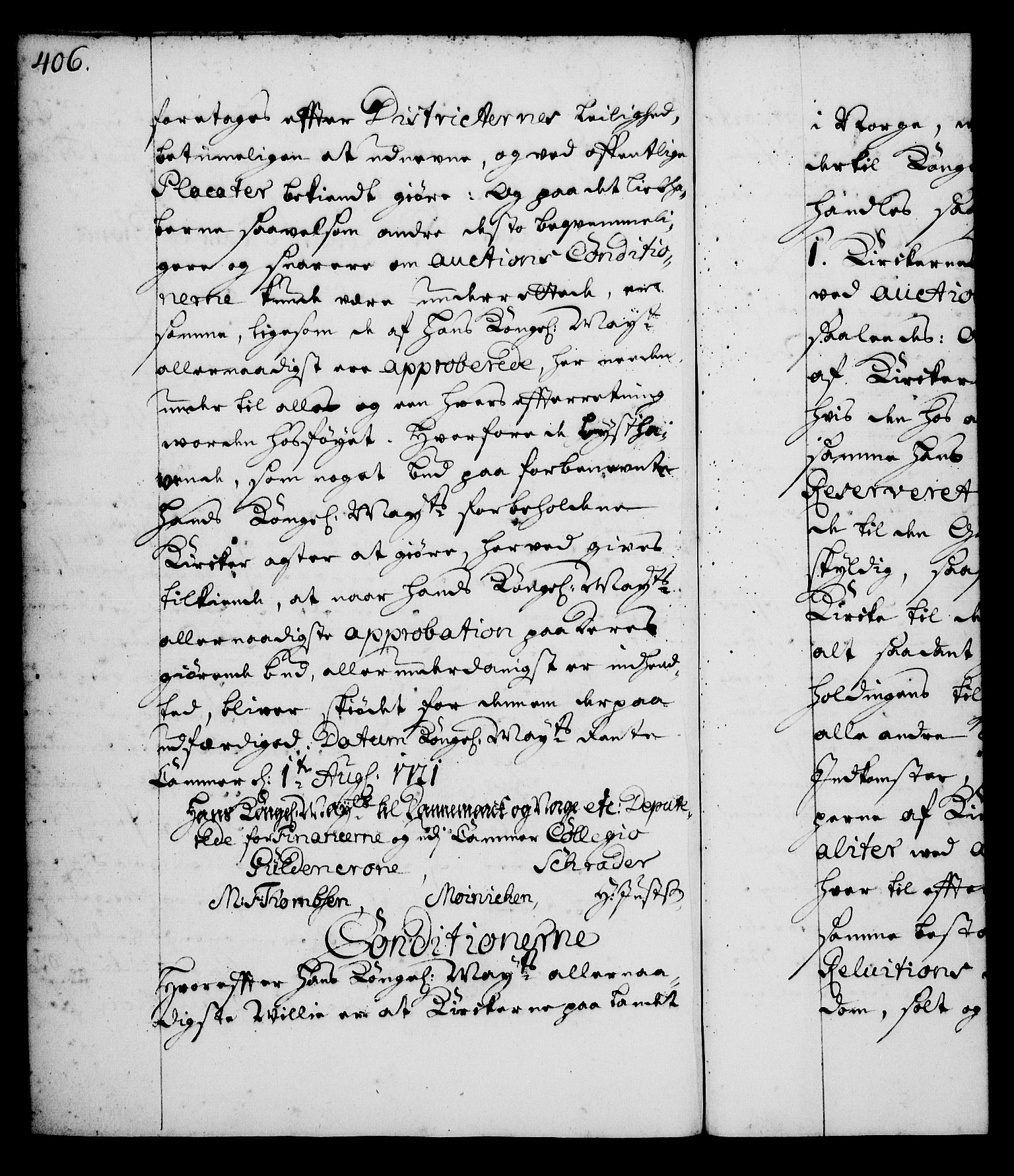 Rentekammeret, Kammerkanselliet, RA/EA-3111/G/Gg/Gga/L0001: Norsk ekspedisjonsprotokoll med register (merket RK 53.1), 1720-1723, p. 406