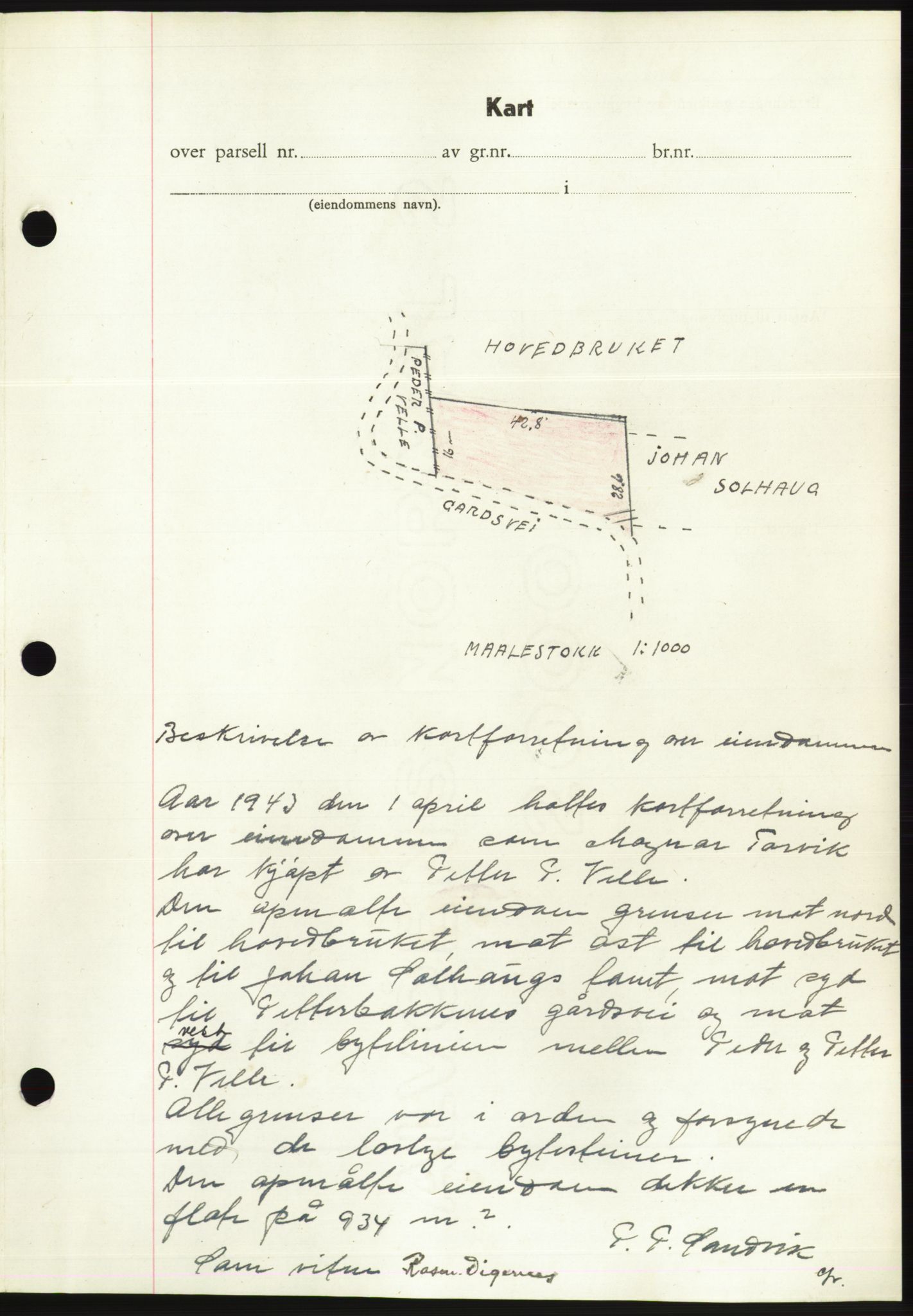 Søre Sunnmøre sorenskriveri, AV/SAT-A-4122/1/2/2C/L0075: Mortgage book no. 1A, 1943-1943, Diary no: : 361/1943