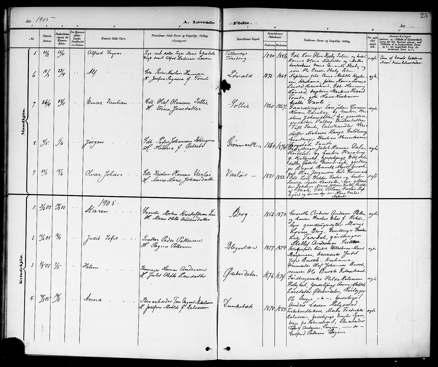 Botne kirkebøker, SAKO/A-340/G/Ga/L0004: Parish register (copy) no. I 4, 1899-1915, p. 25